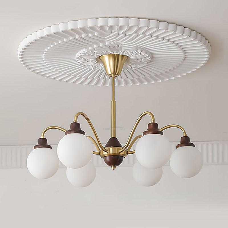 Solid Wood Magic Bean Chandelier with 4/6/8 heads - Bend, Marshmallow Chandelier-1-Luxehomezone
