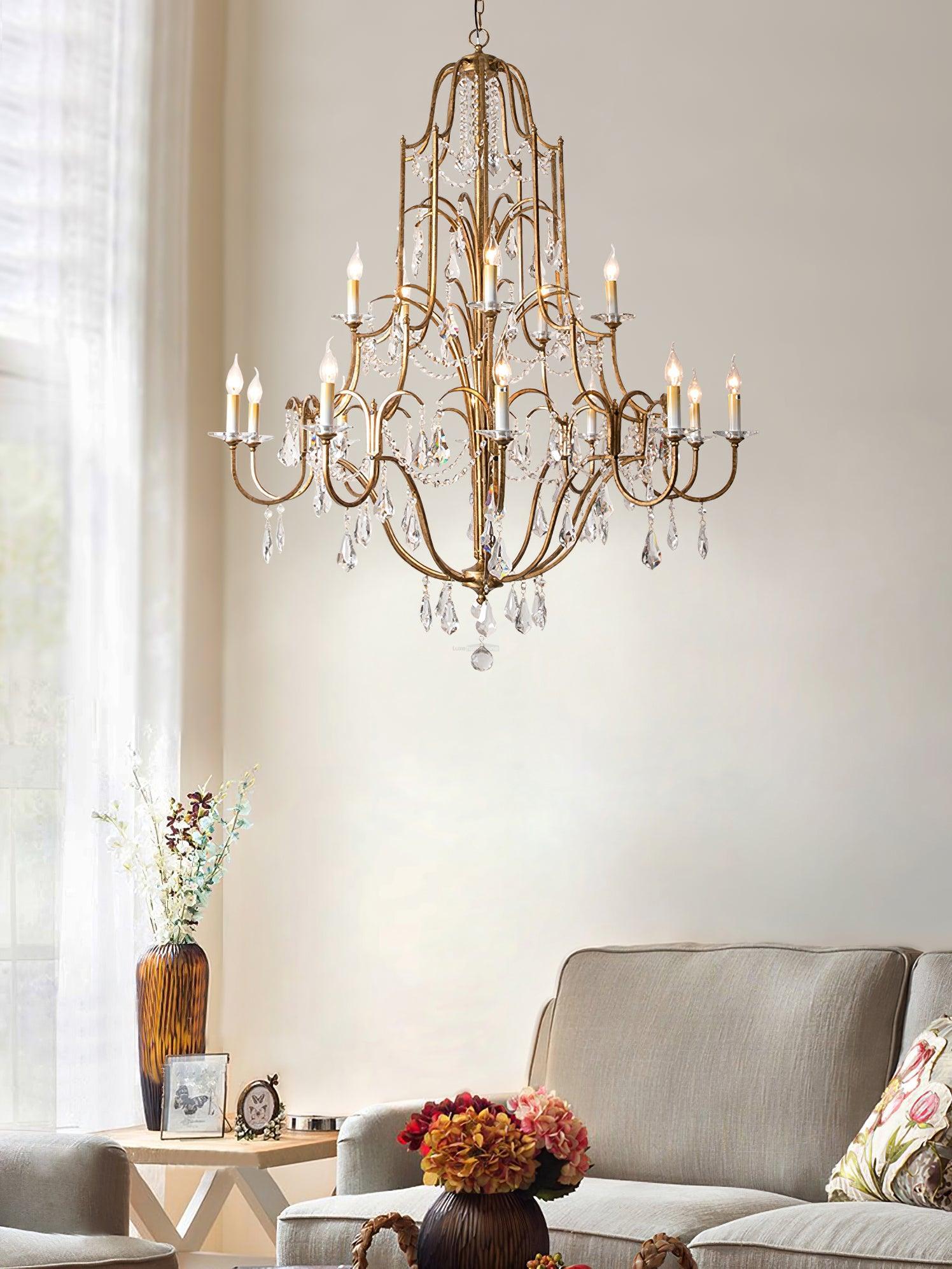 Candle Style Valentina Chandelier with 4/6/12/15 heads - Candle-1-Luxehomezone
