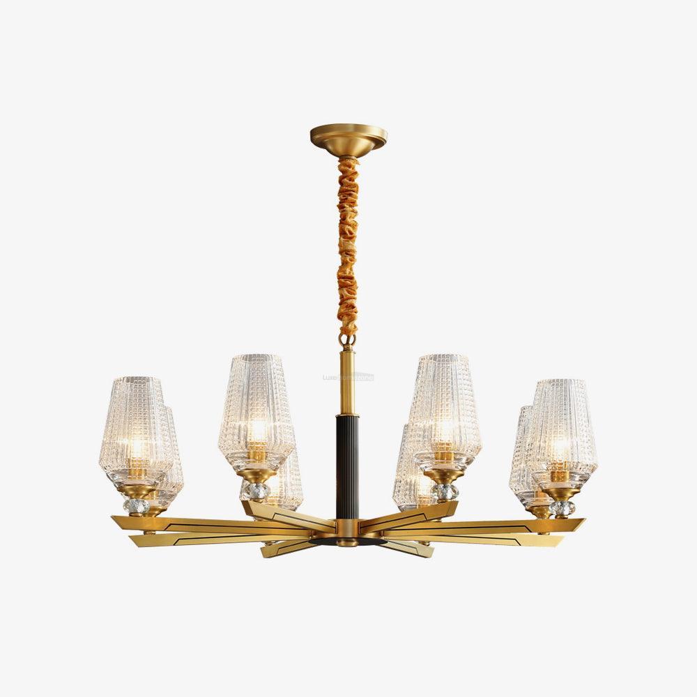 Orrefors Brass Chandelier Φ 25.2″ - Lucency-1-Luxehomezone
