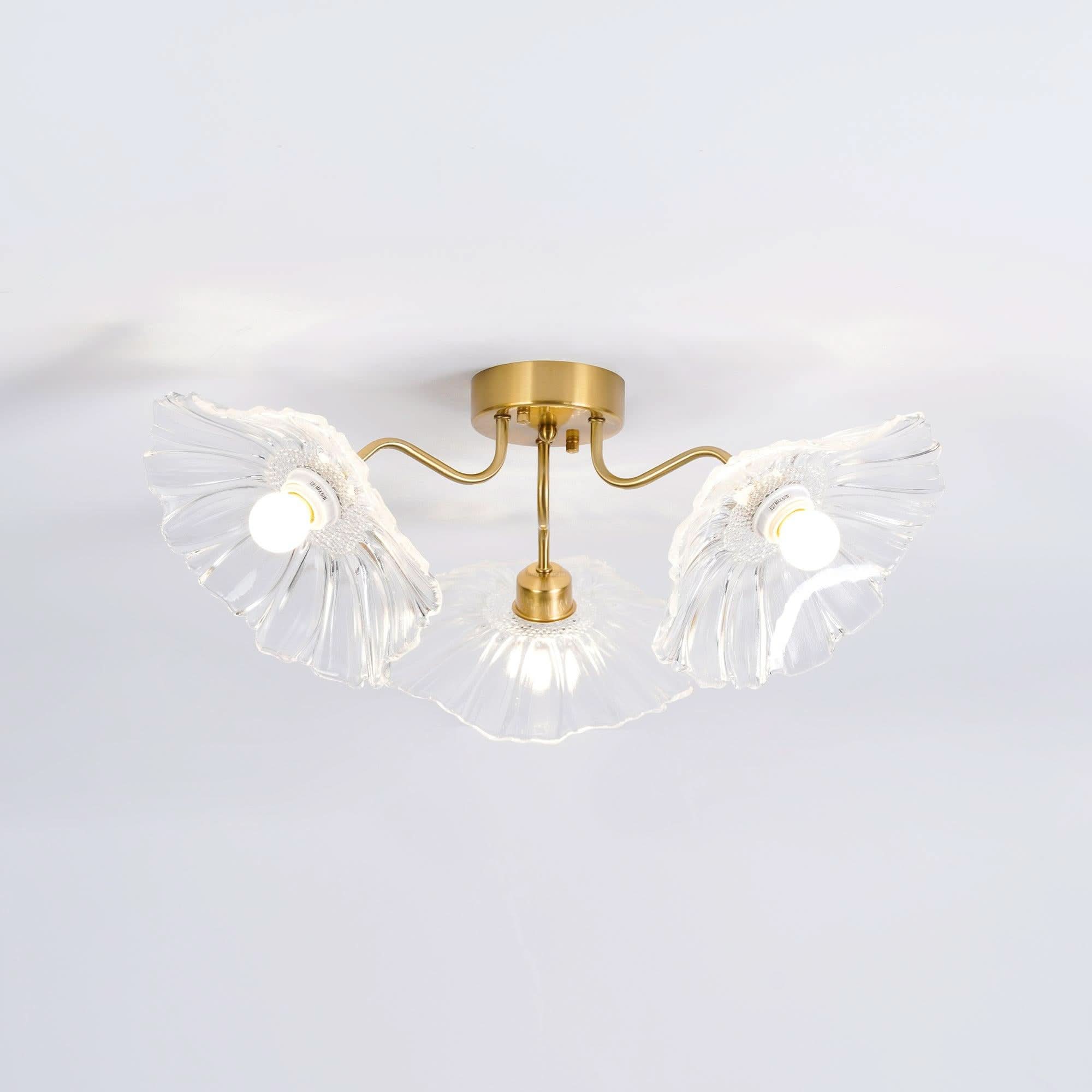 Lotus Leaf Glass Ceiling Lamp ∅ 31.5″/39.4'' - Luxehomezone