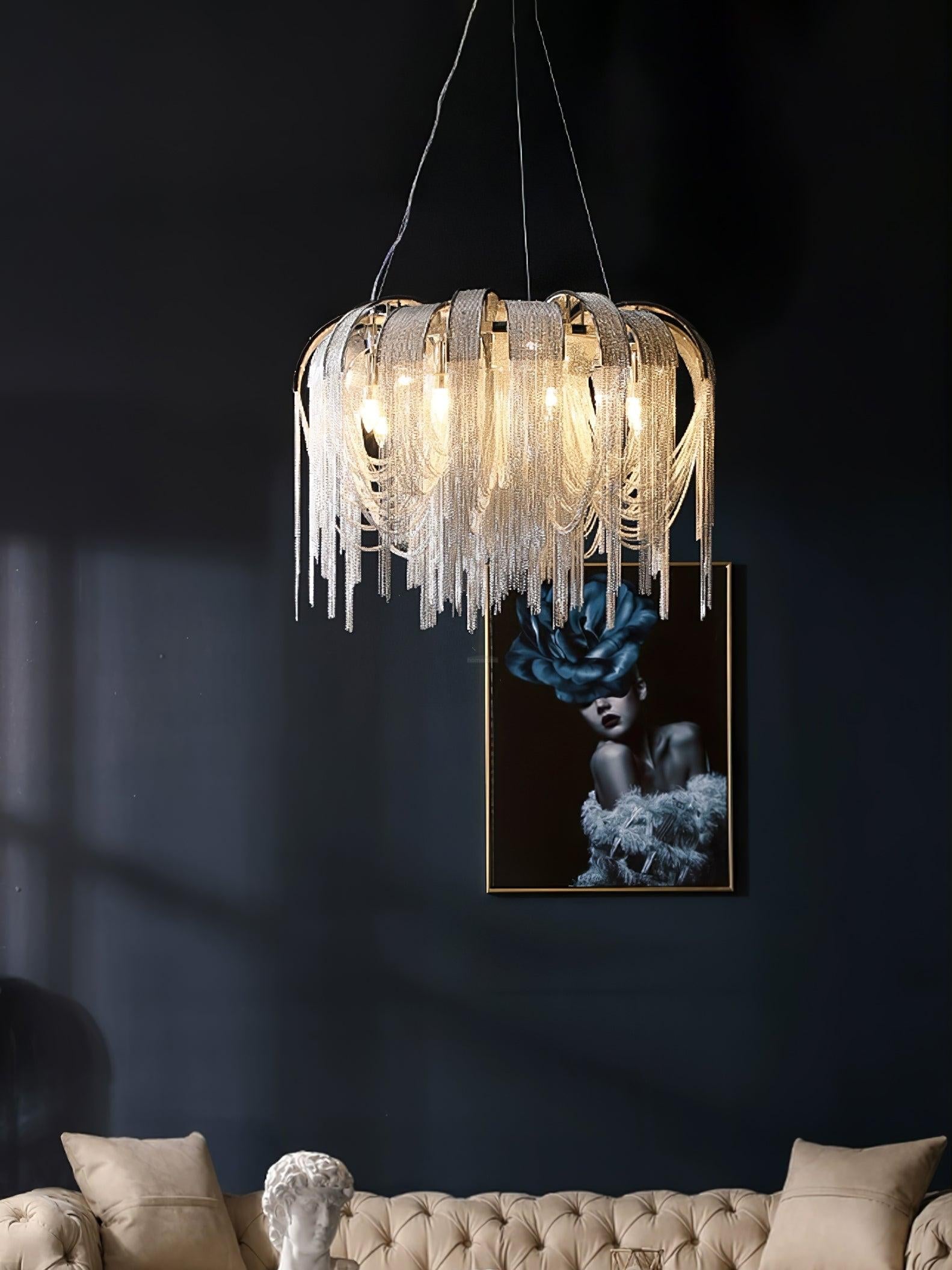 Length Chains Chandelier ∅ 23.6″ - Tassel-1-Luxehomezone