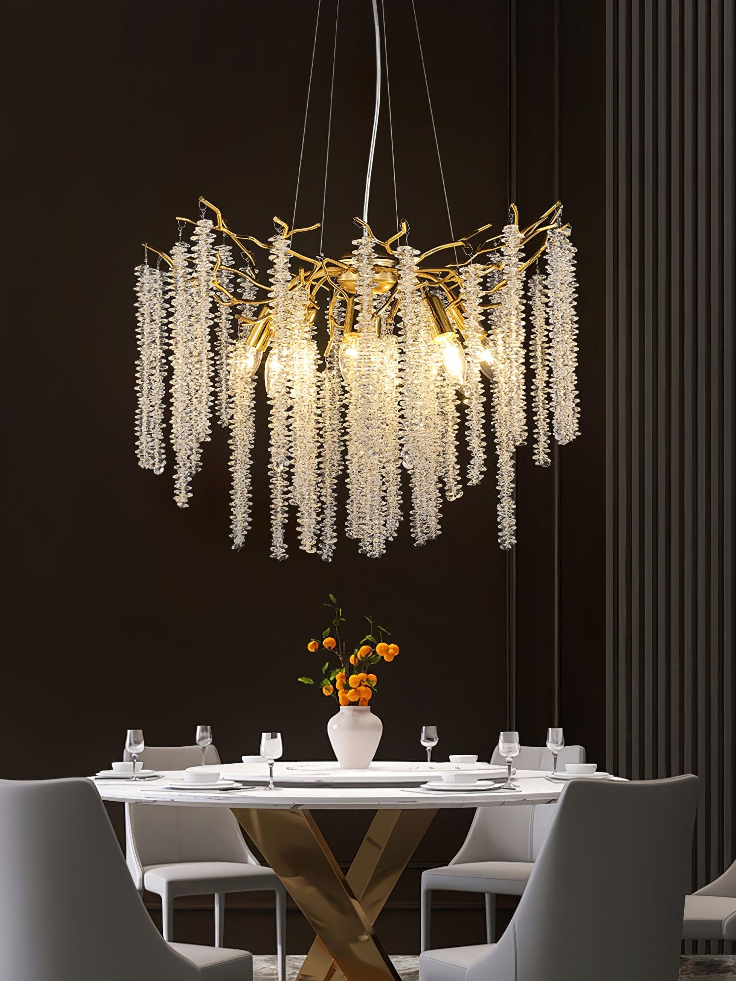 Wisteria Flower Style Crystal Chandelier For Living Room - Luxehomezone