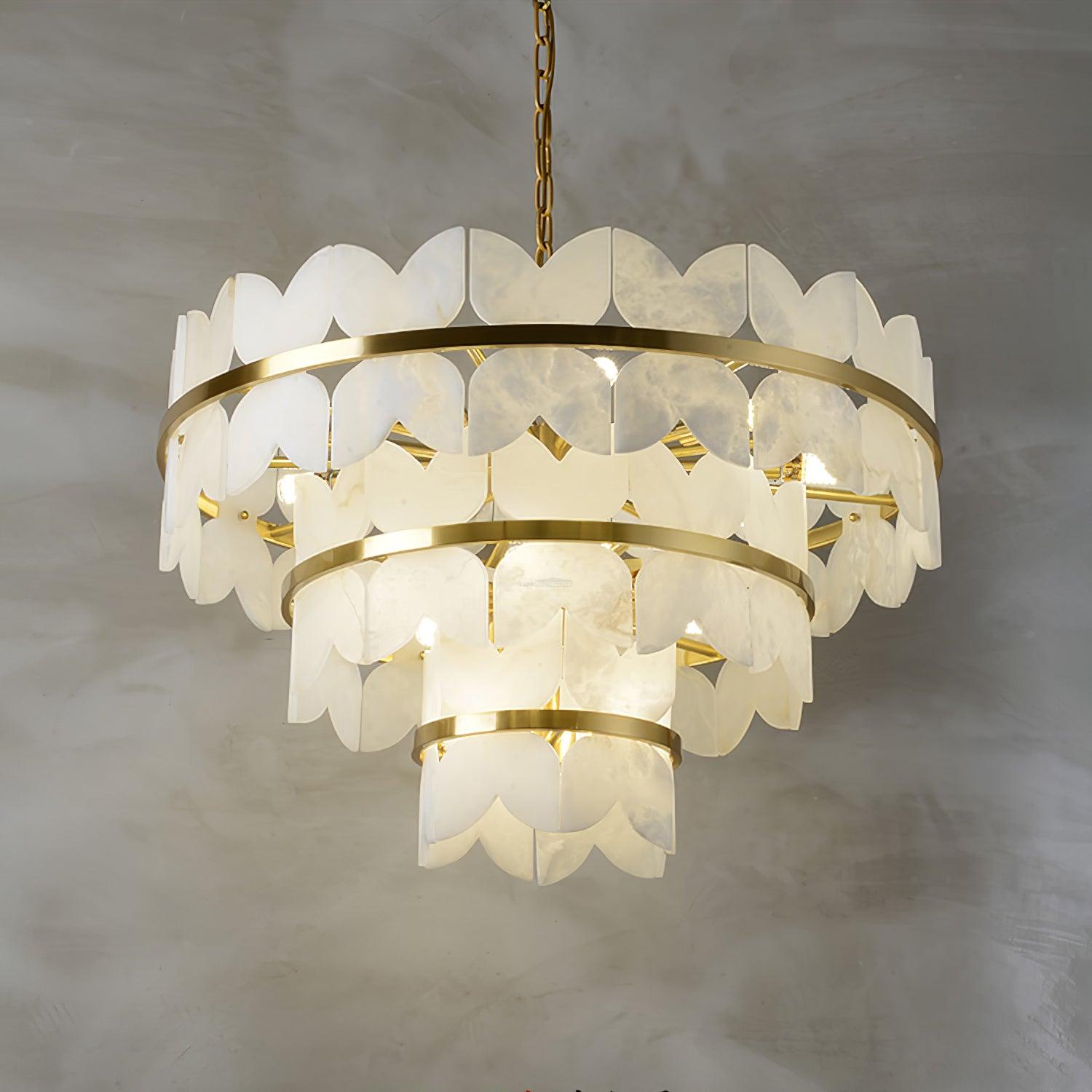 Alabaster Cloudscape Chandelier with 1/2 layer - Alabaster, Alabaster Chandelier-1-Luxehomezone