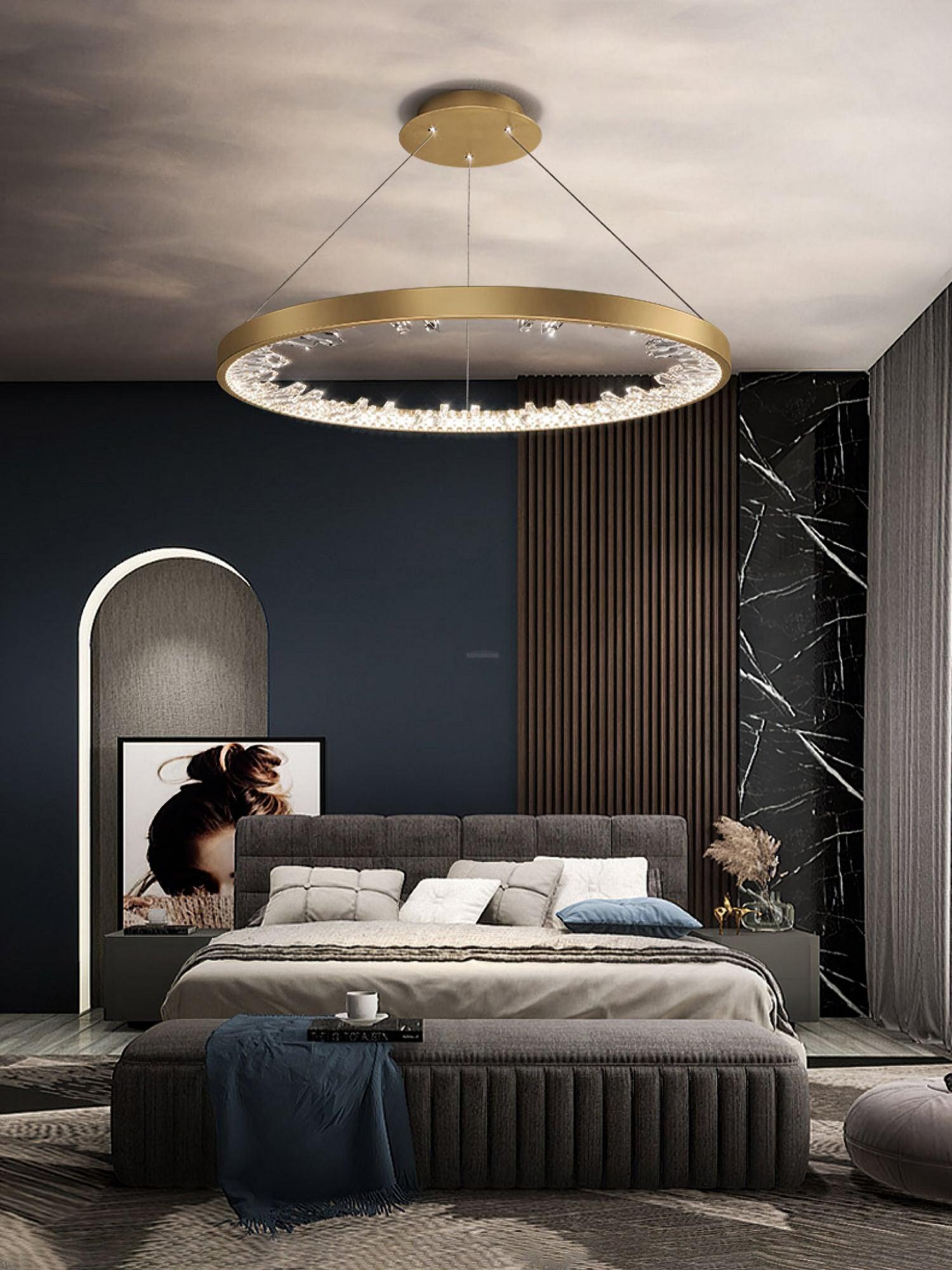 Luxury Circle Crystal Chandelier ∅ 15.7″ - Crystals-1-Luxehomezone