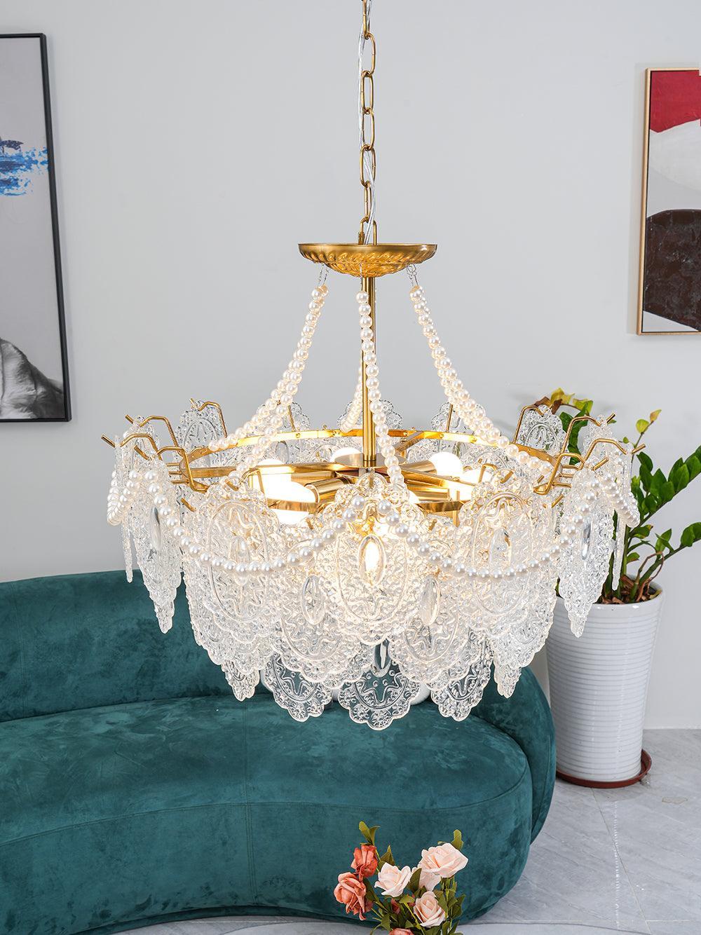 Pearls Glass Chandelier Φ 19.7″~31.5'' - Cylinder-1-Luxehomezone