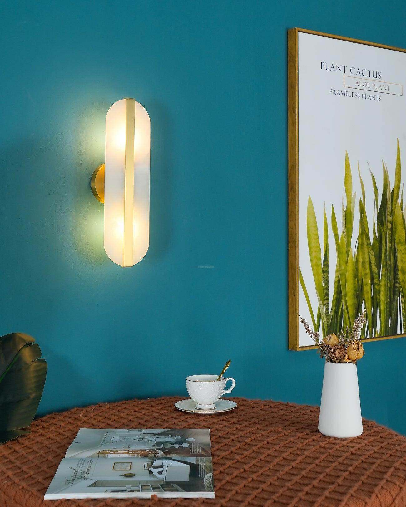 Stone Alabaster LED Wall Sconce - Alabaster, Alabaster Wall Lamp-1-Luxehomezone
