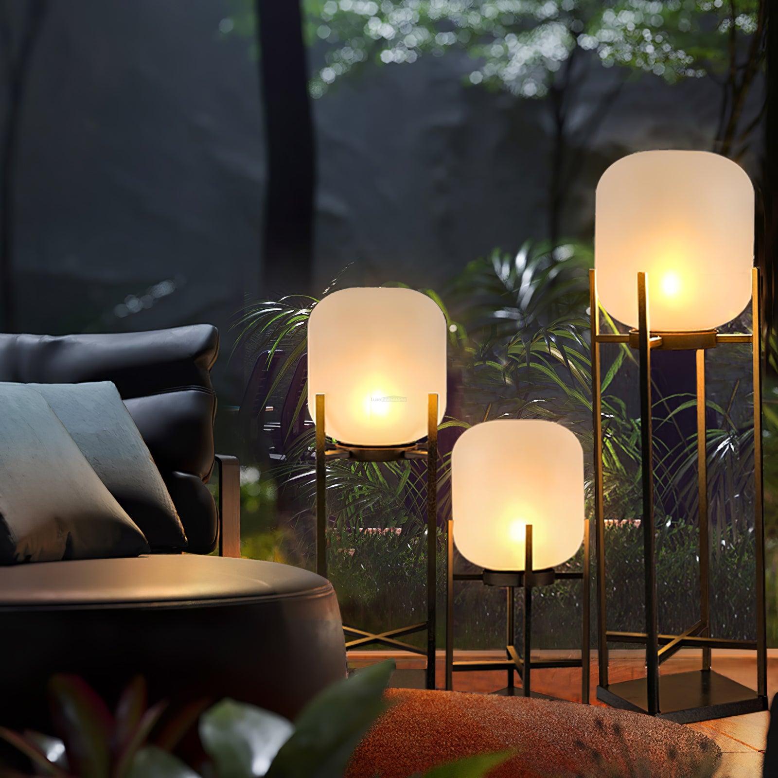 Lantern Solar Floor Lamp for Outdoor - Cube-1-Luxehomezone