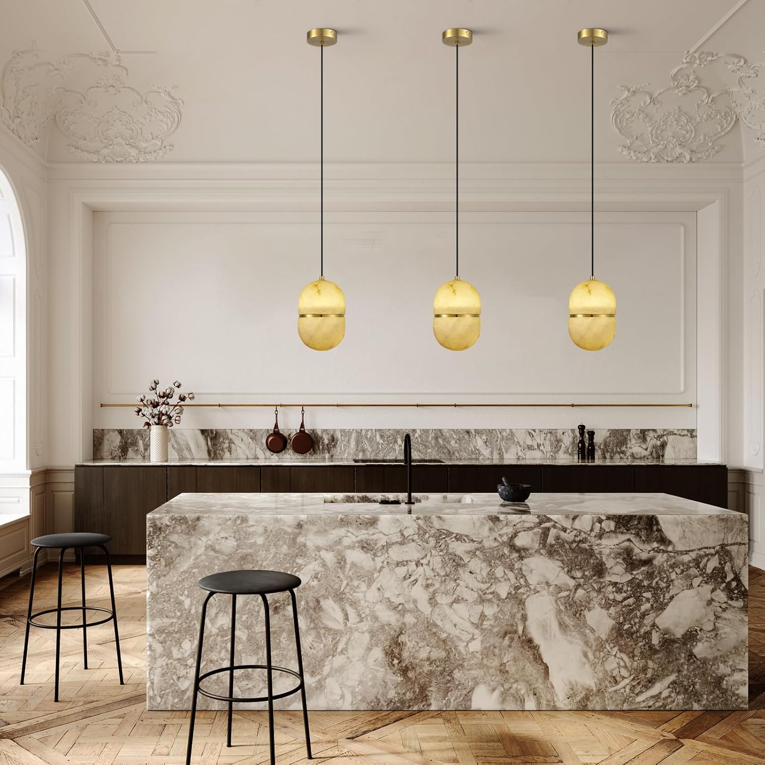 Alabaster Pendant Lights Kitchen Island - Fast Delivery-1-Luxehomezone