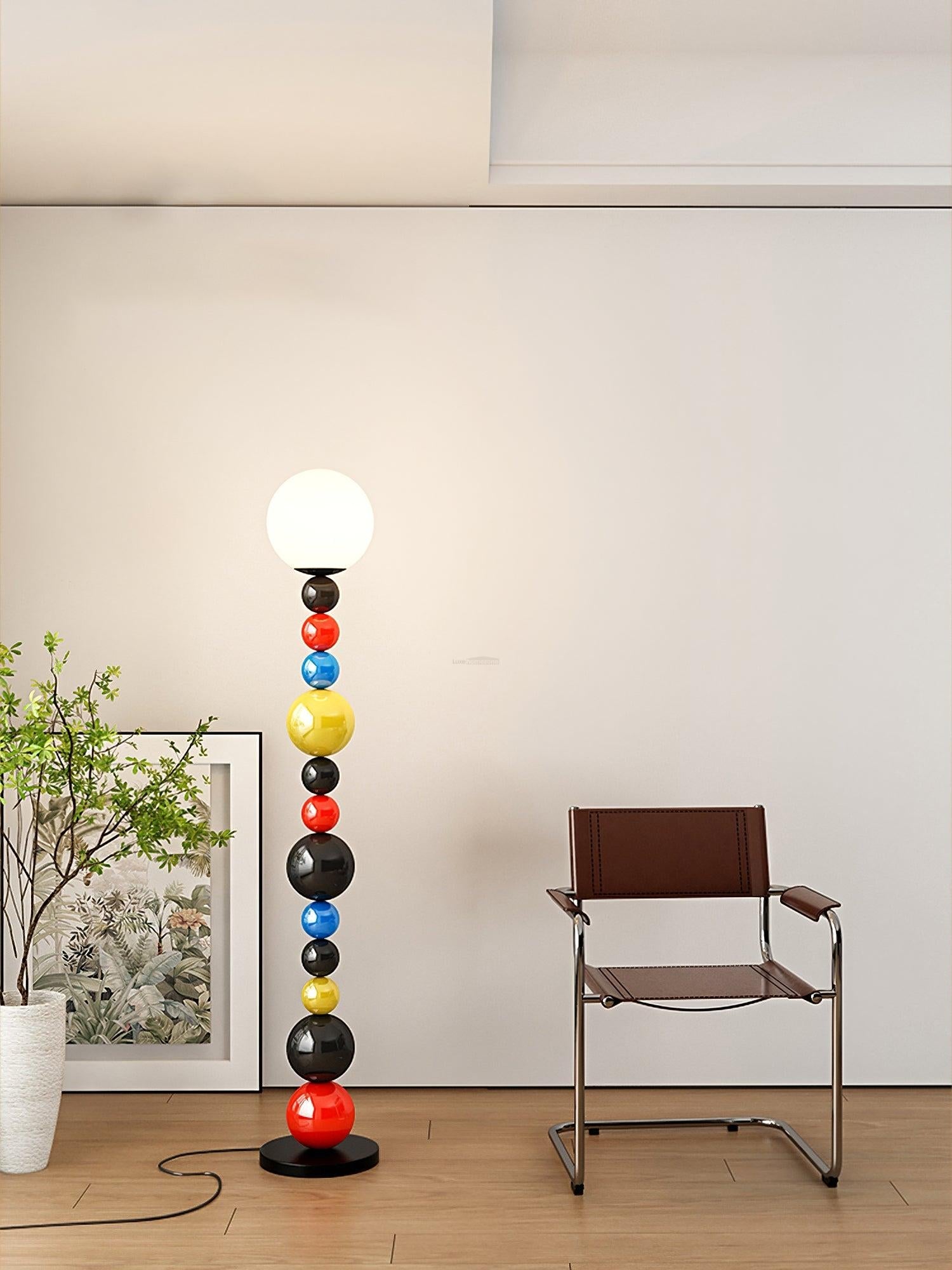 Colorful Round Ball Floor Lamp ∅ 9.8″ - Candy, Green, Red-1-Luxehomezone