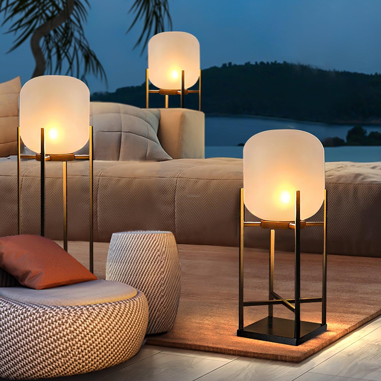 Lantern Solar Floor Lamp for Outdoor - Cube-1-Luxehomezone
