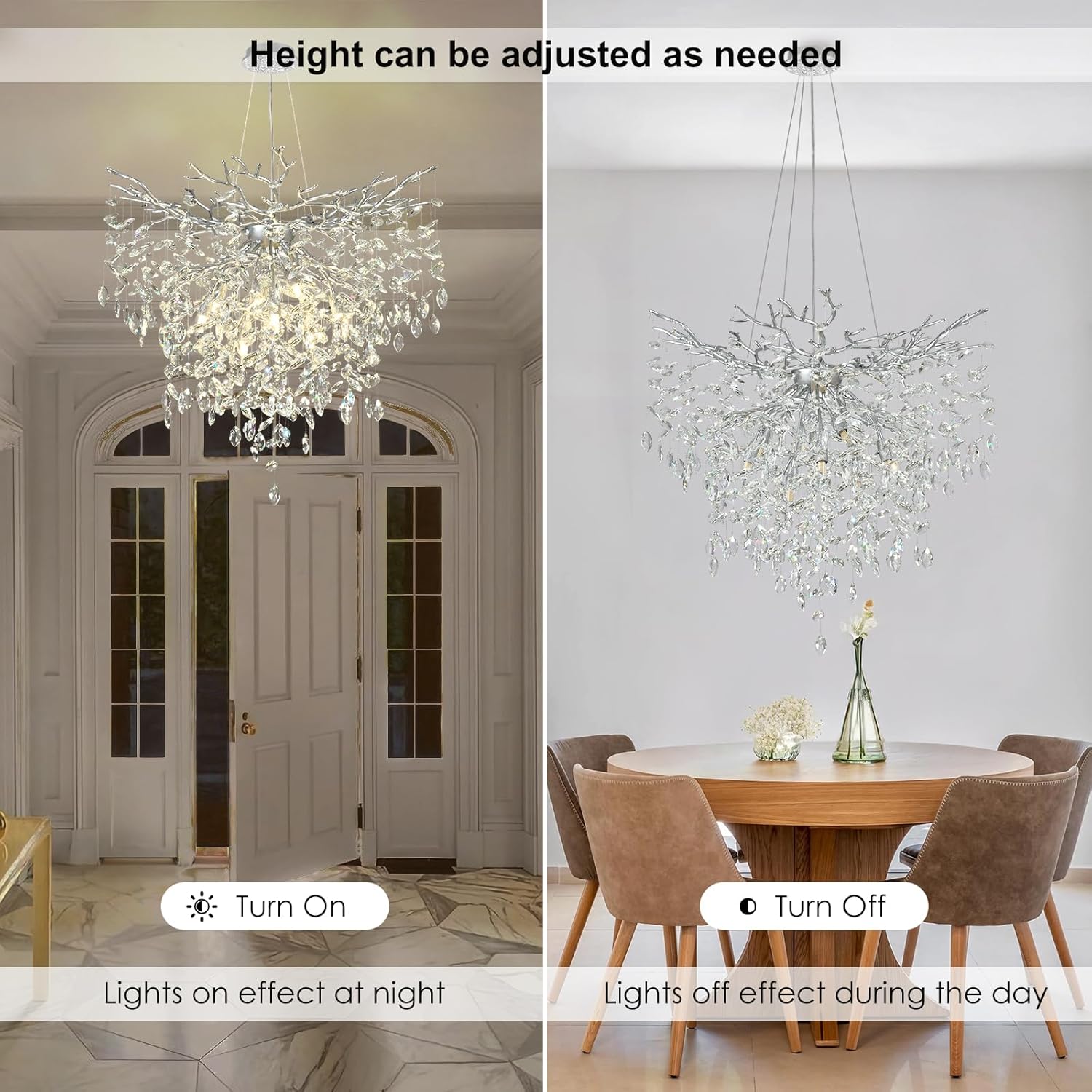 Solara Round Tree Branch Chandelier 24" 32" 40" Tree Branch