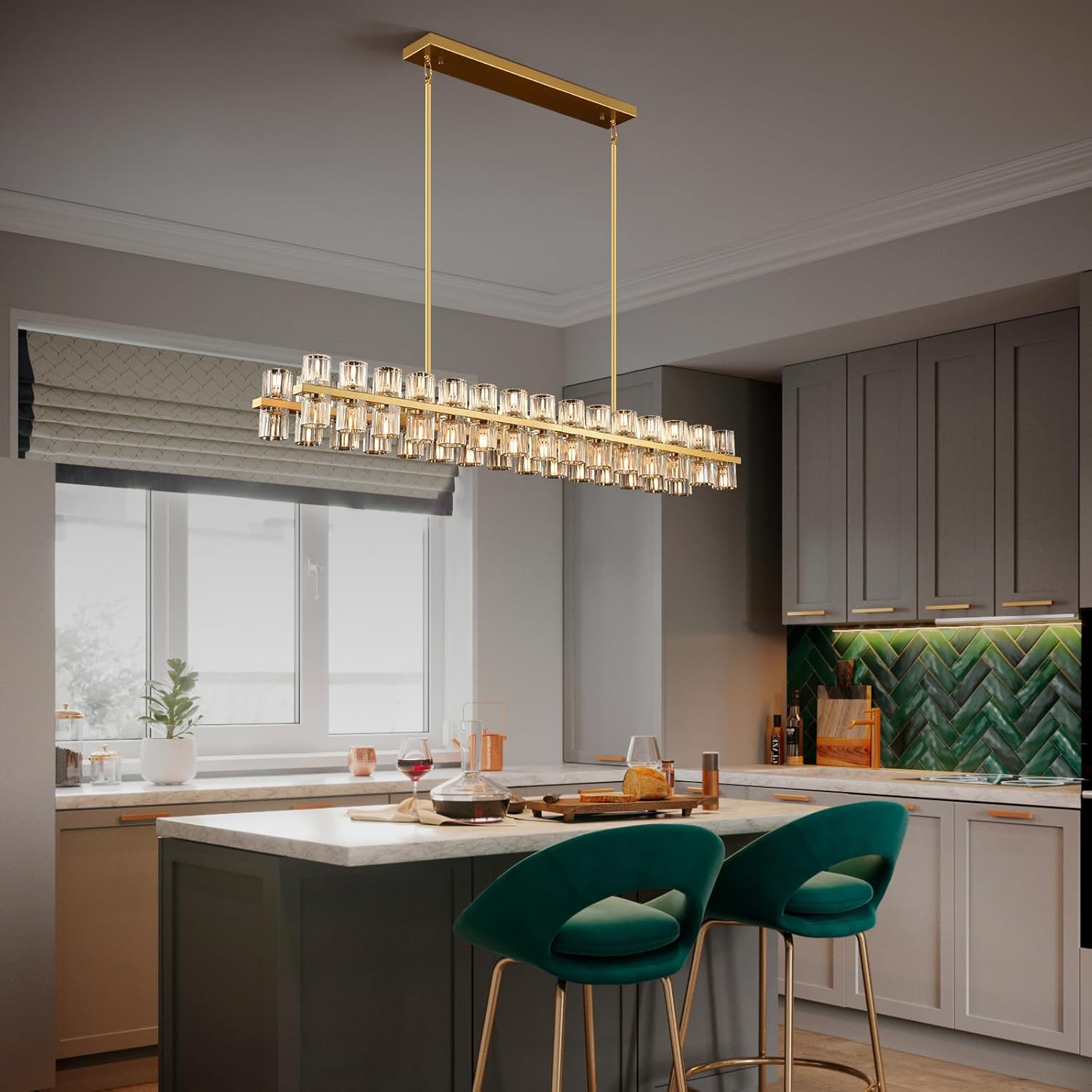 Glowra Rectangular Chandelier 55"