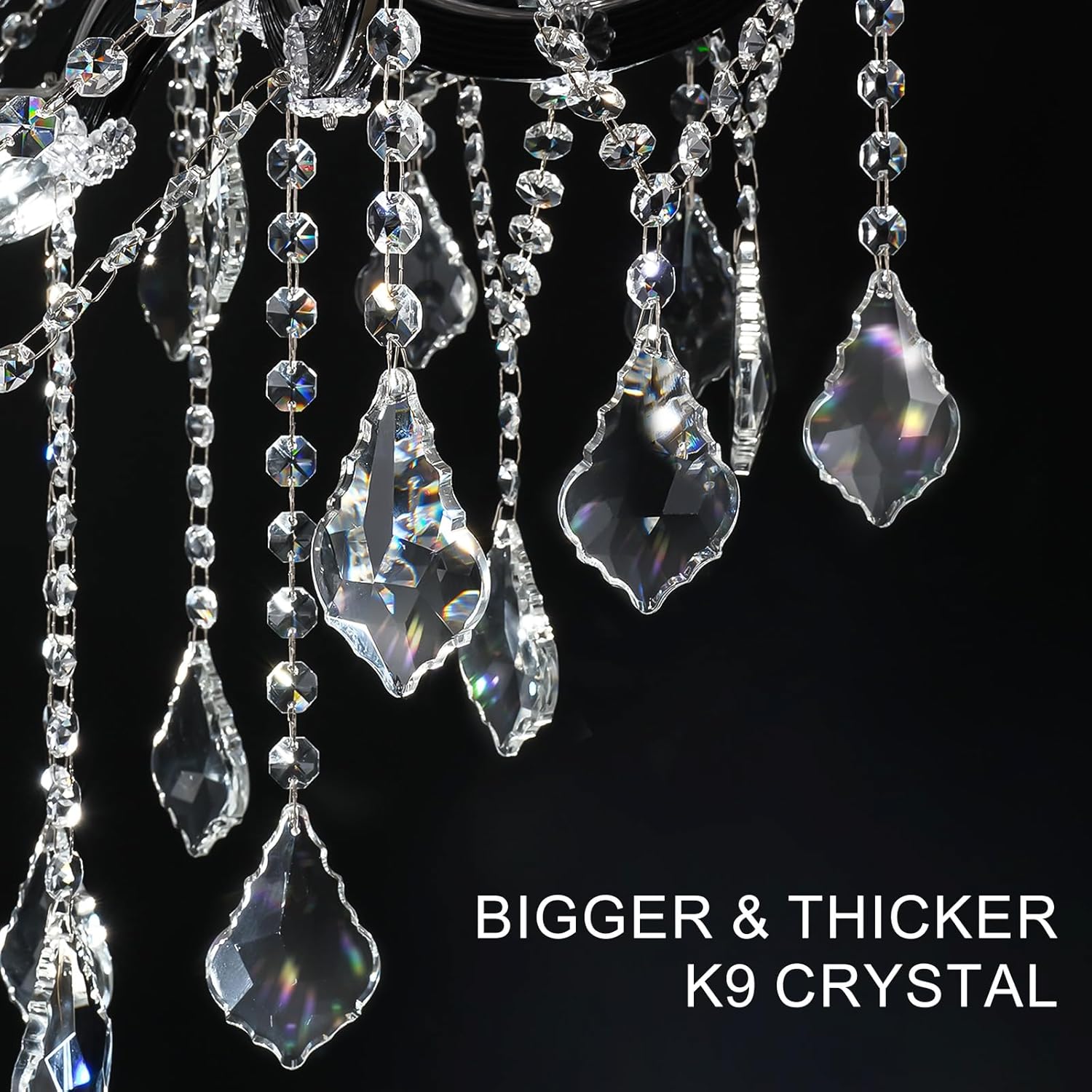 Luxurious Rococo Iron & Crystal Chandelier