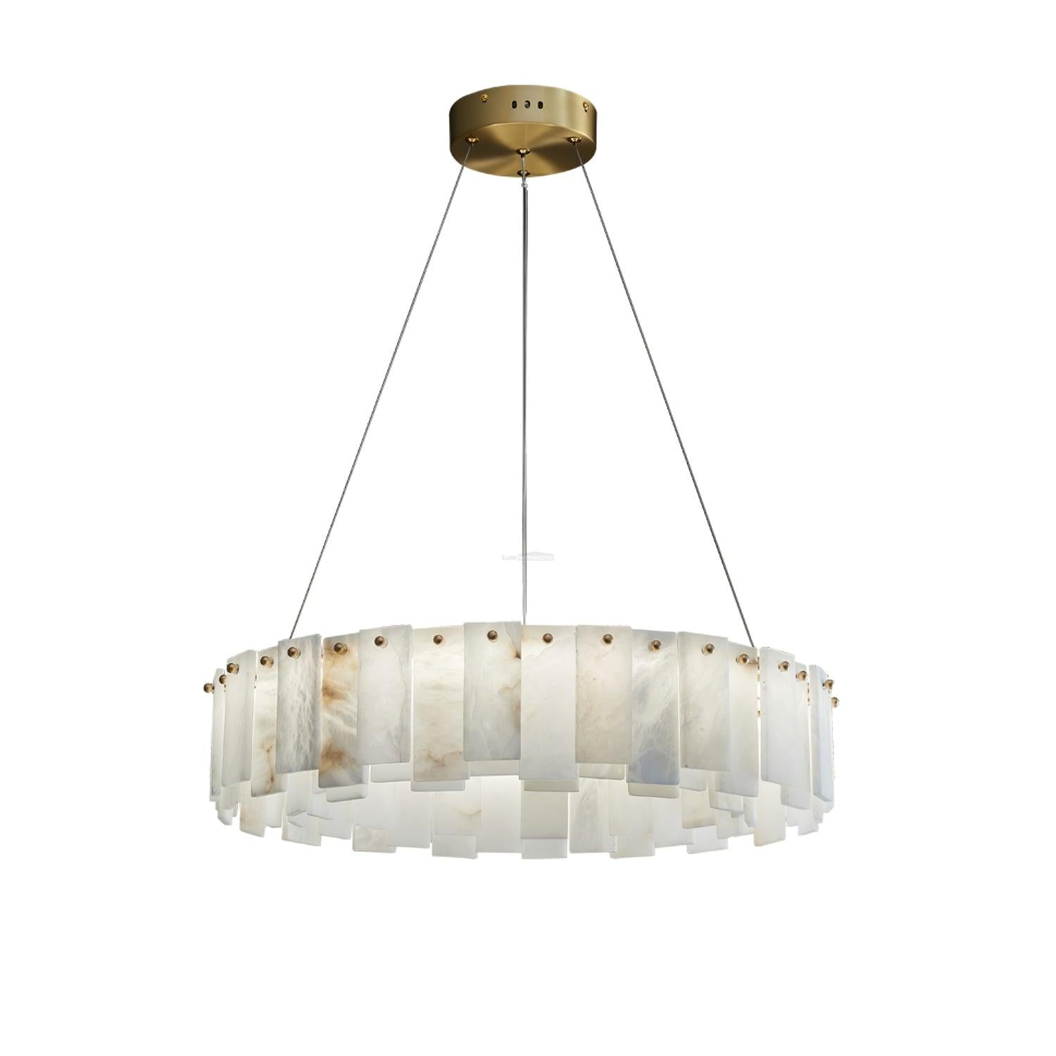 Celestial Alabaster Round/Square Chandelier - Alabaster, Alabaster Chandelier-1-Luxehomezone