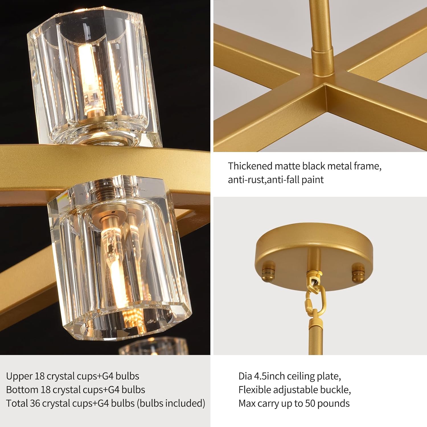 Glowra Round Chandelier 36"