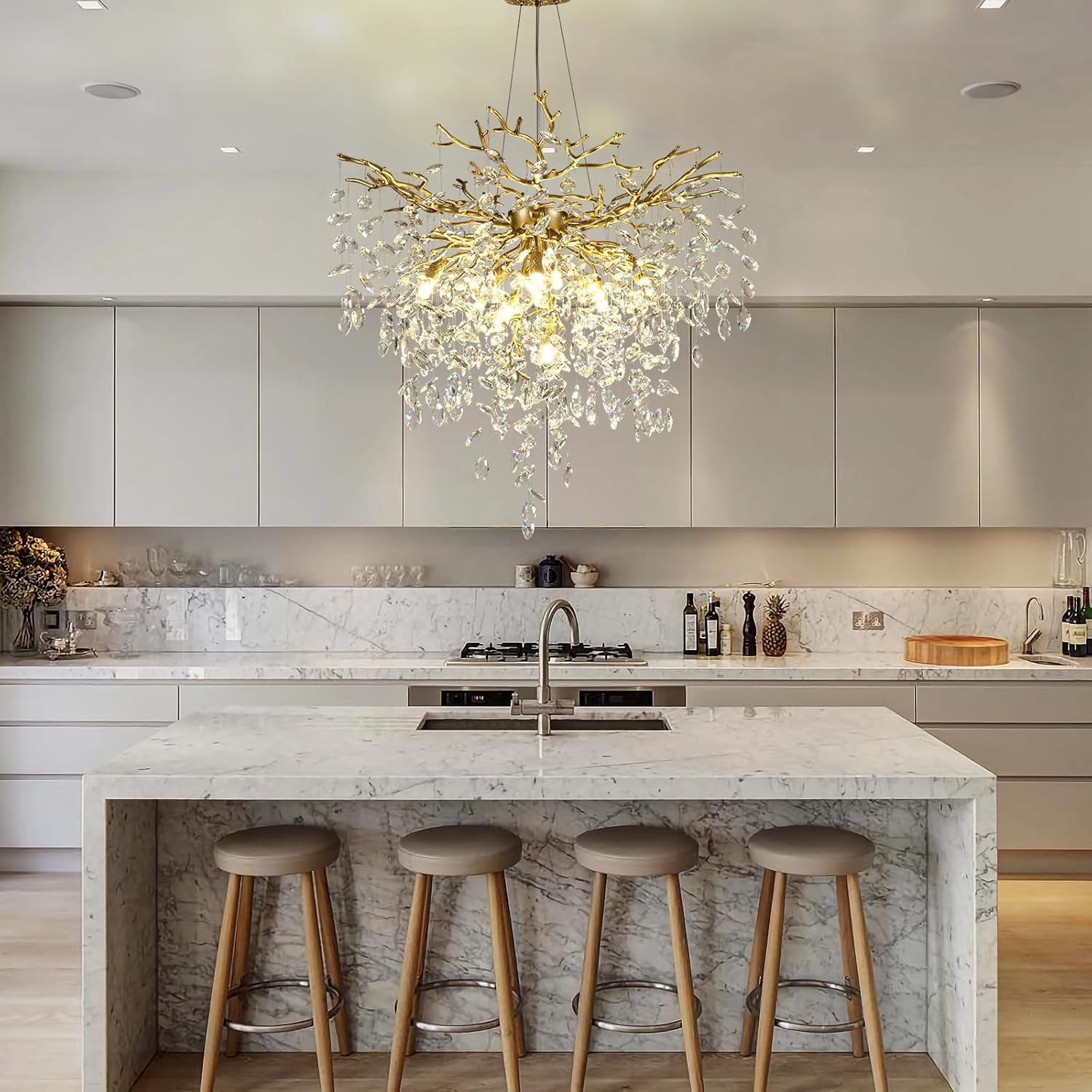 Solara Round Tree Branch Chandelier 24" 32" 40" Tree Branch