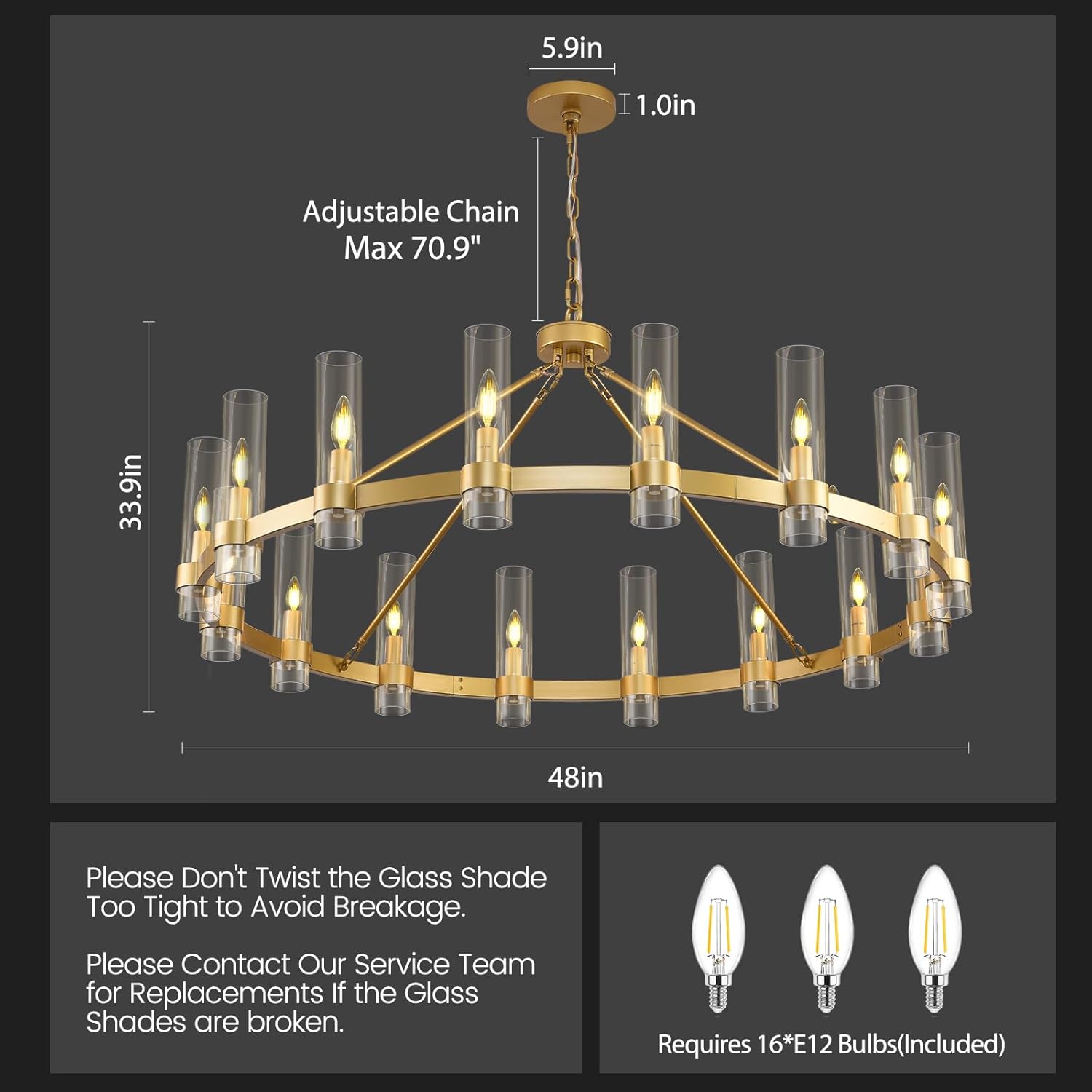 Aetheris Round Chandelier 48" 60" 70"
