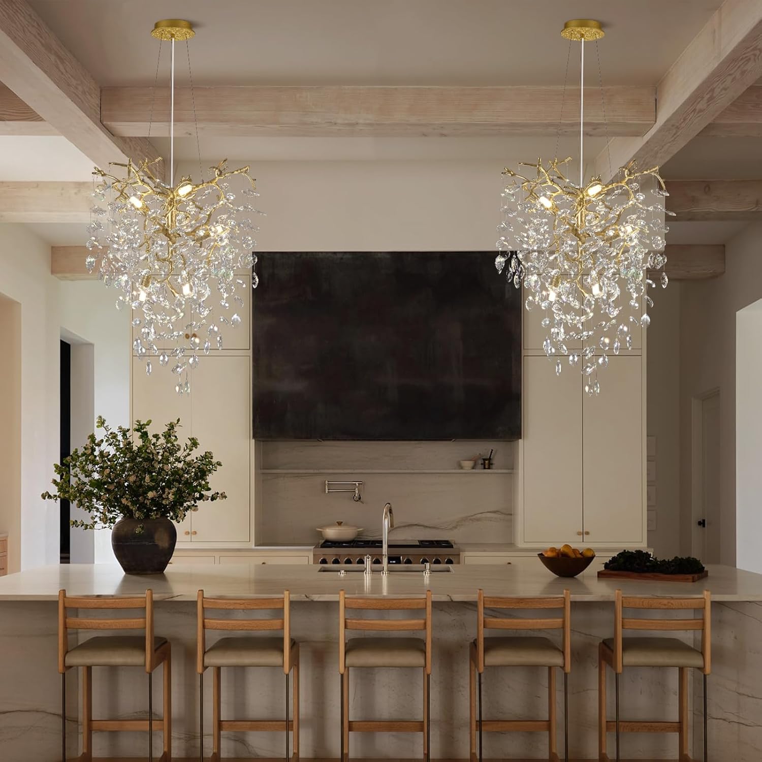 Solara Rectangular Tree Branch Chandelier 21" 30" 40" Tree Branch