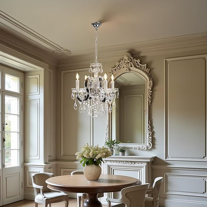 Luxurious Rococo Iron & Crystal Chandelier