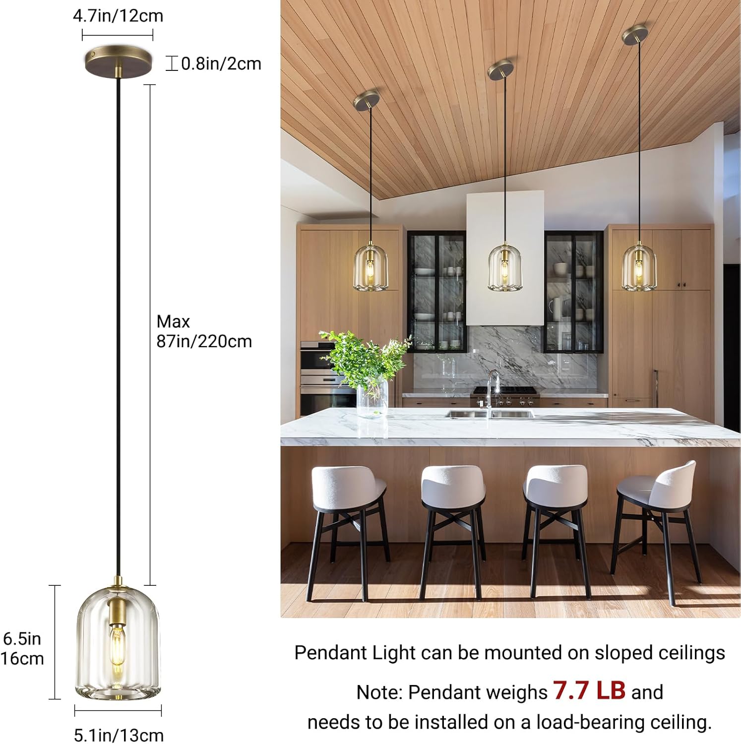 Modern Crystal Pendant Lights Kitchen Island
