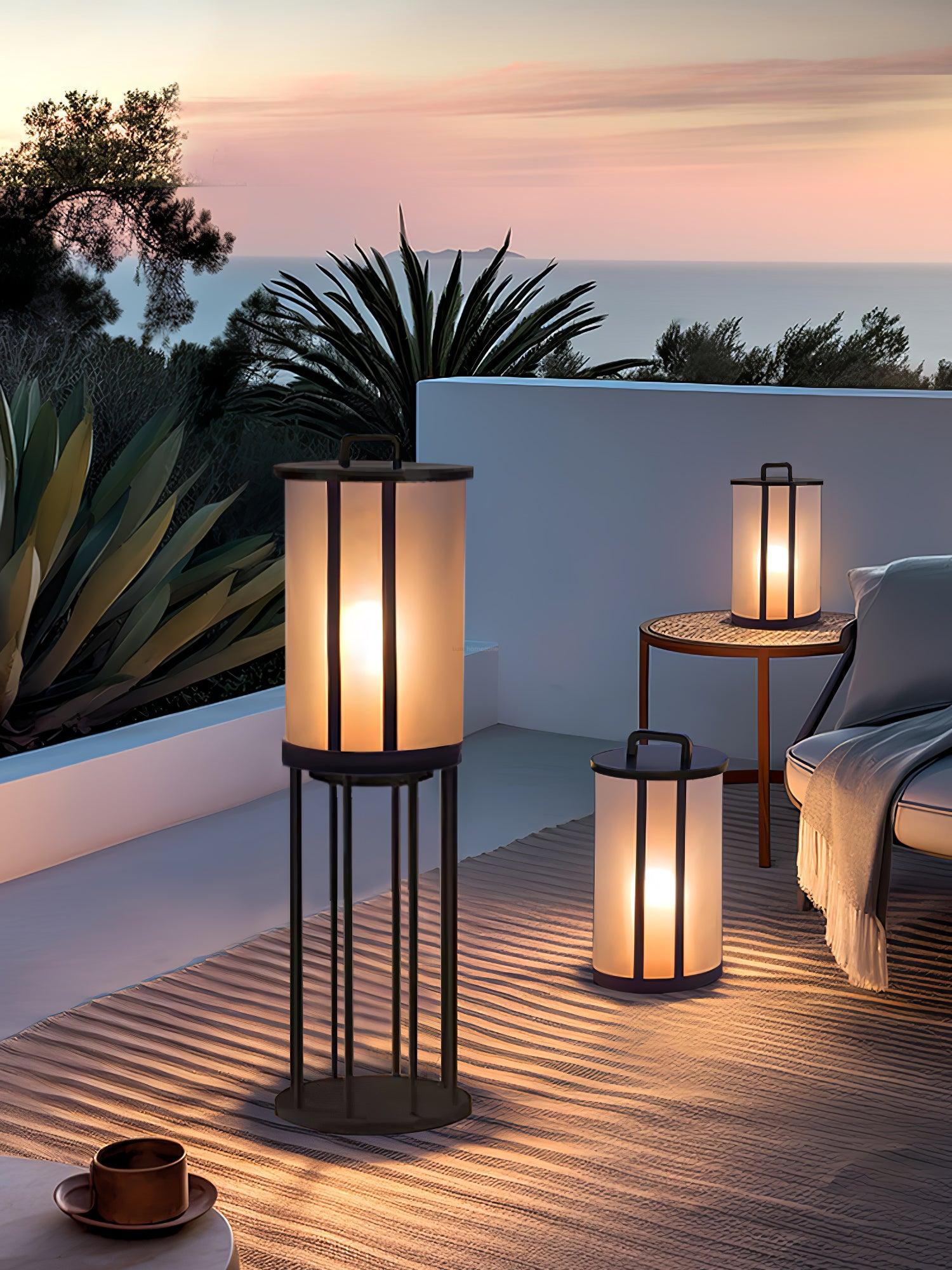 Round Pillar Acrylic Lantern Lamp for Outdoor - Luxehomezone