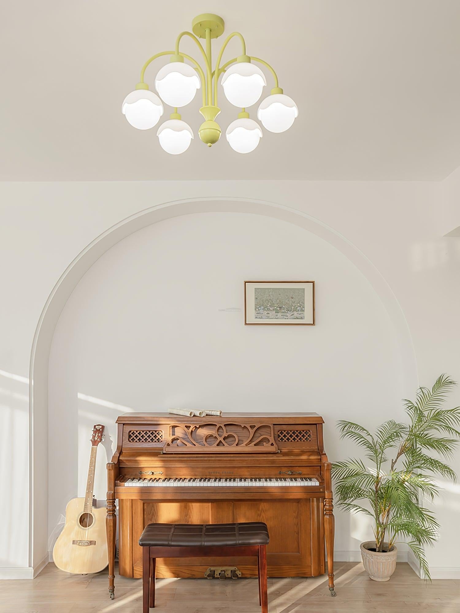 Creamy Lychee Matcha Chandelier with 4/6 heads - Zahara-1-Luxehomezone