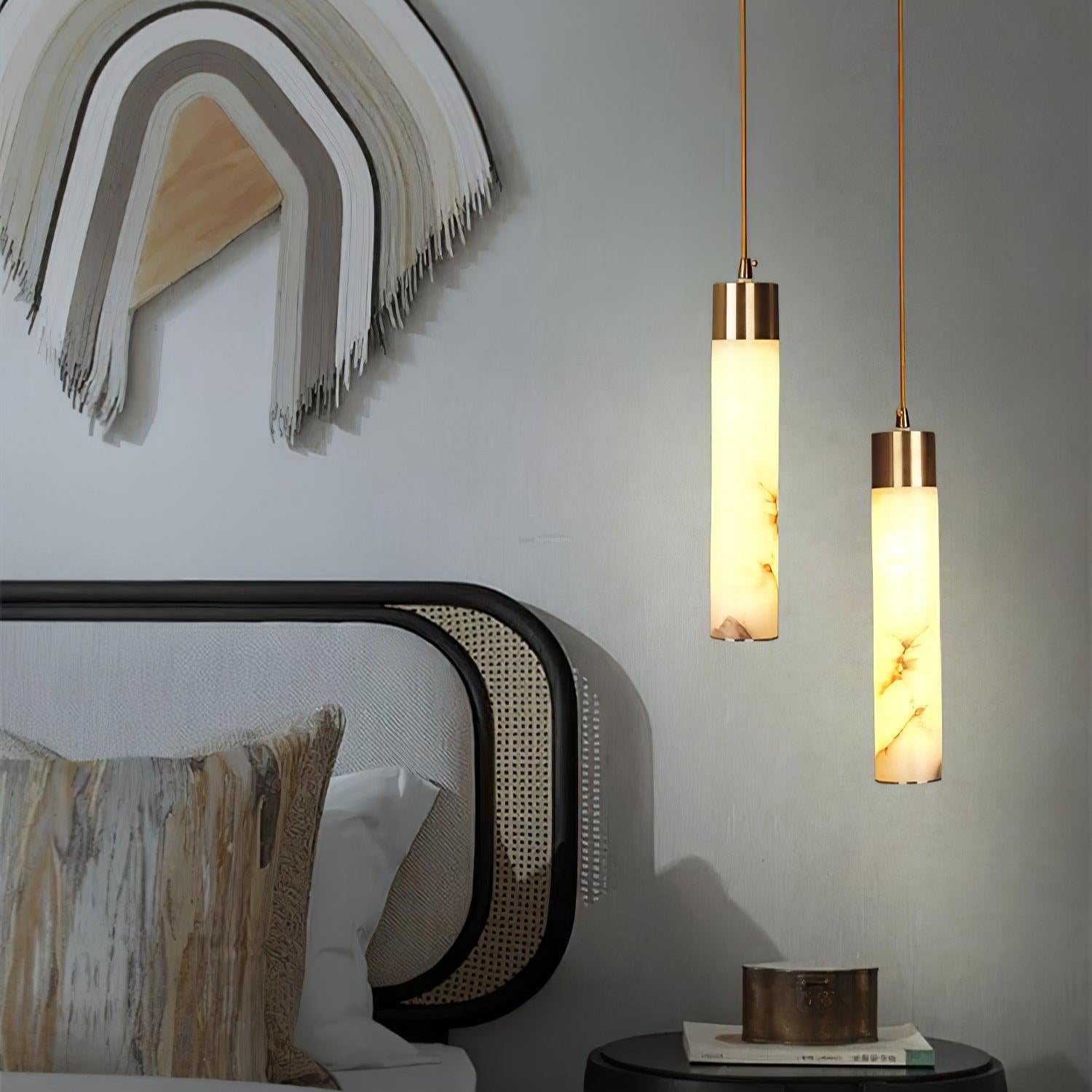 Tala Brass Alabaster Pendant Light - Alabaster, Alabaster Pendant-1-Luxehomezone