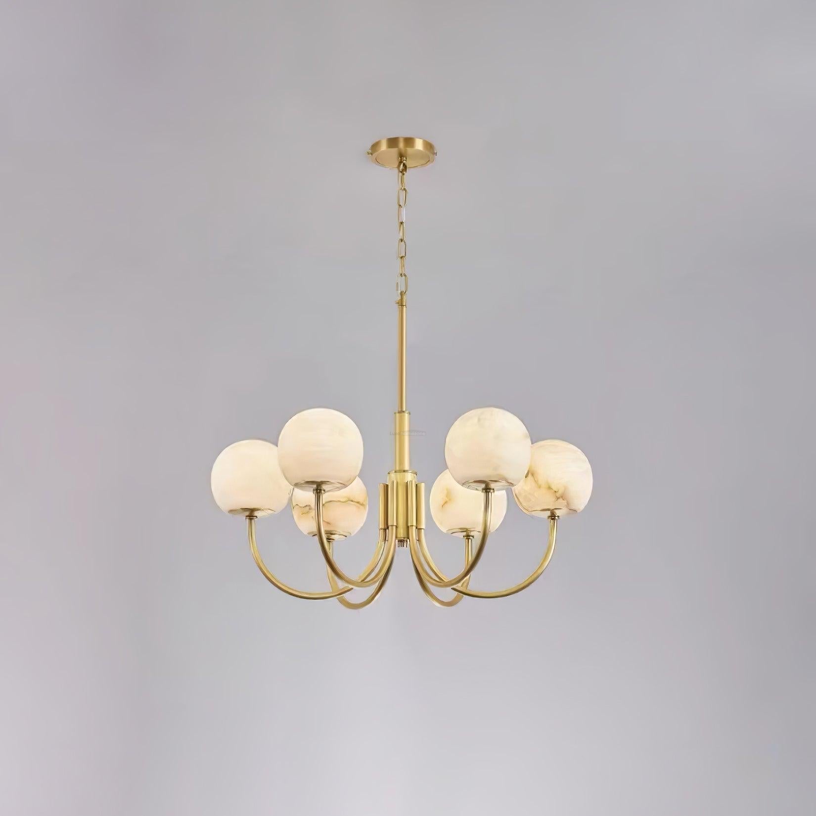 Aurelian Alabaster Globe Chandelier with 6/8/10/12 heads - Luxehomezone
