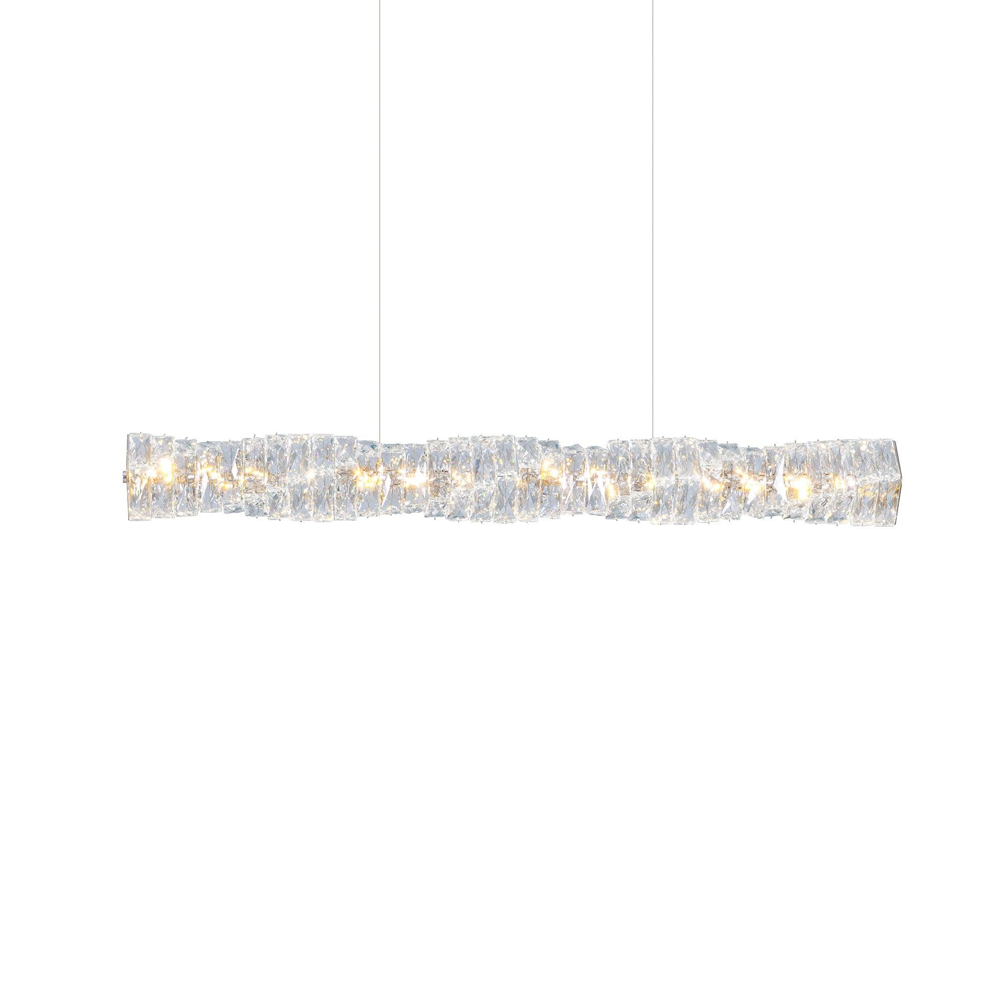 Long Crystal  Linear Pendant Light - Bar-1-Luxehomezone