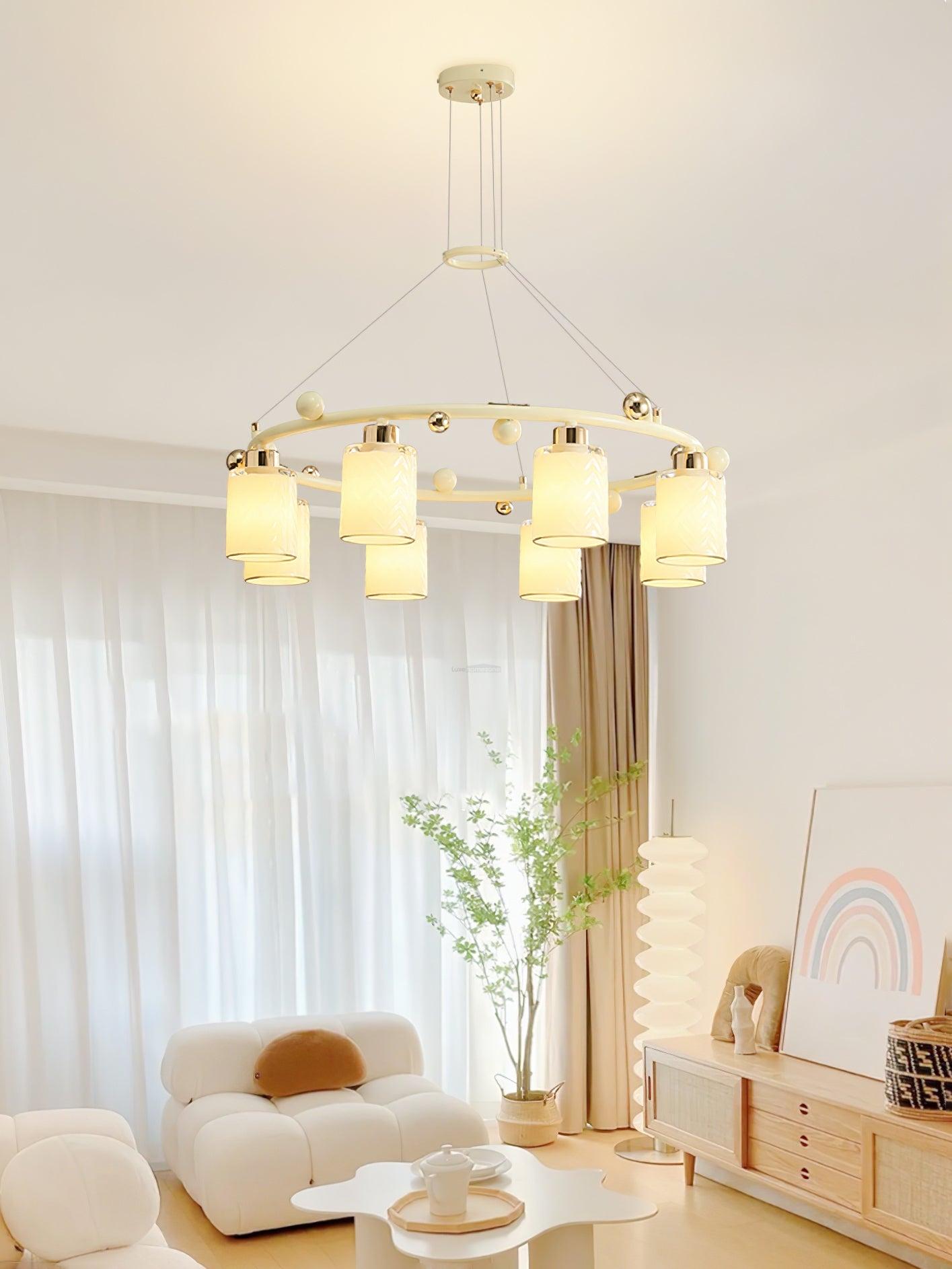 Round Glass Cup Chandelier - Cylinder-1-Luxehomezone