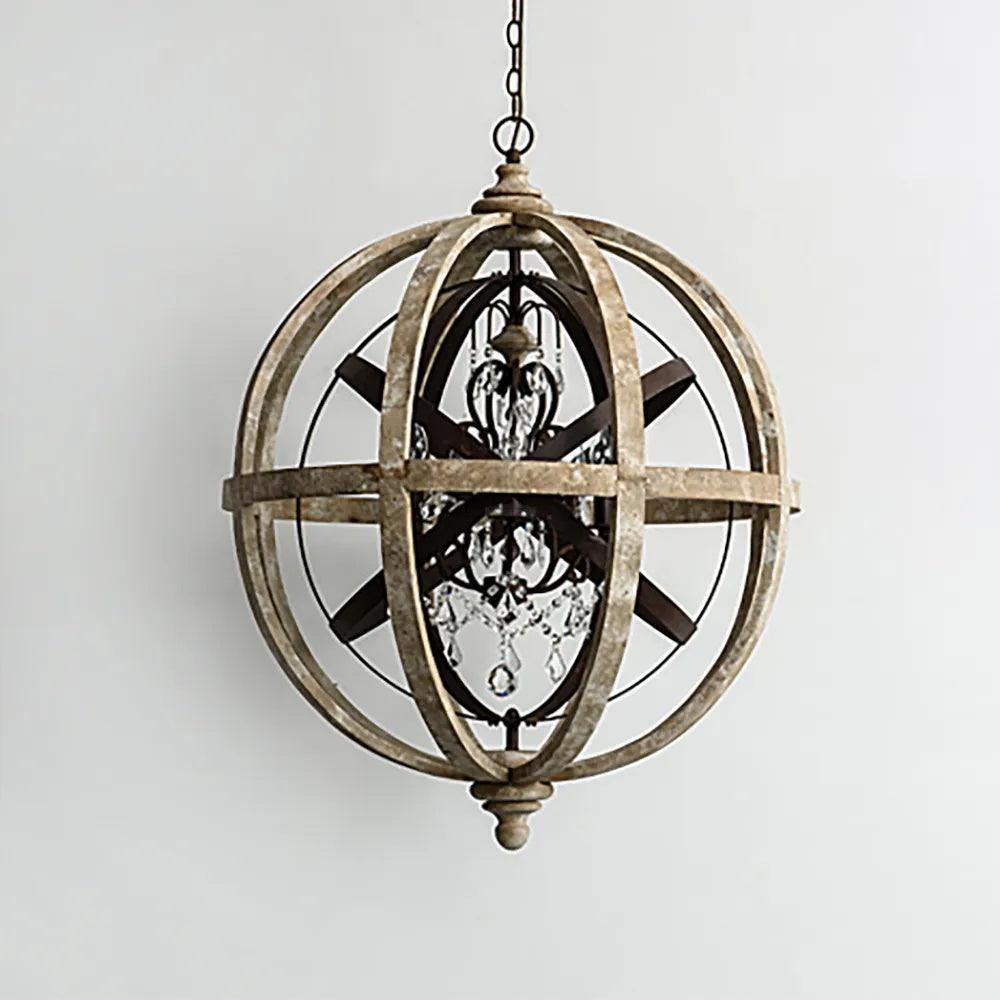Retro Globe Weathered Chandelier Φ 11.8″ - Genteel-1-Luxehomezone