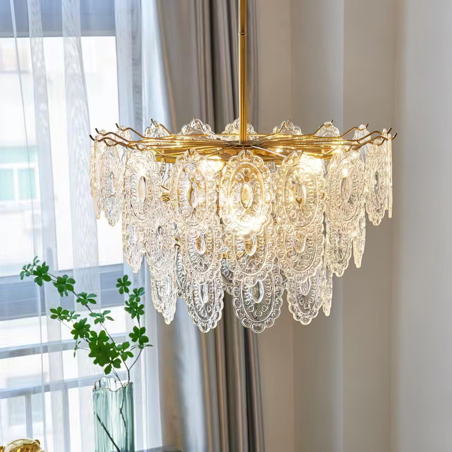 Wave Glass Style Chandelier - Cylinder-1-Luxehomezone