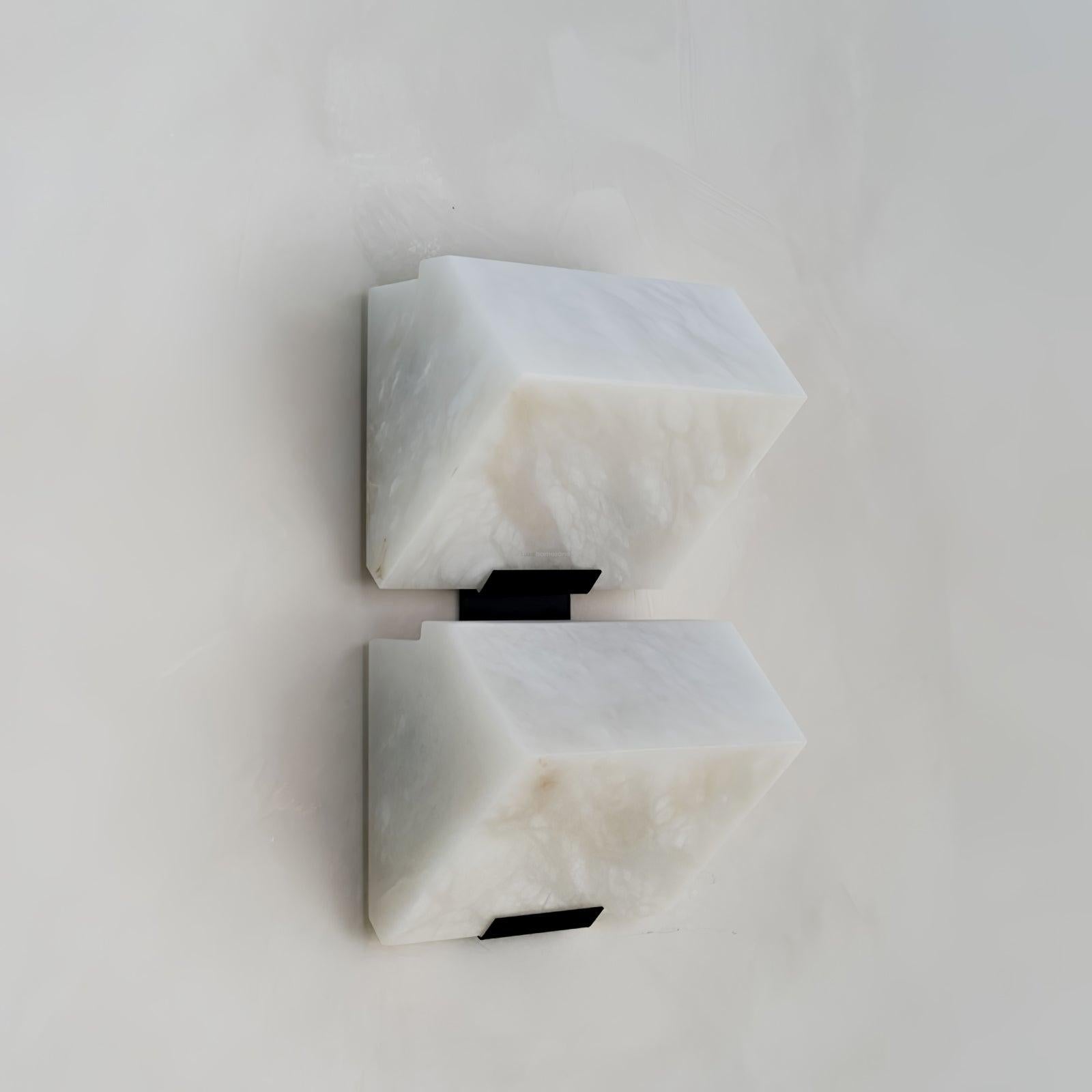 Alabaster Staircase Wall Sconce - Alabaster, Alabaster Wall Lamp-1-Luxehomezone