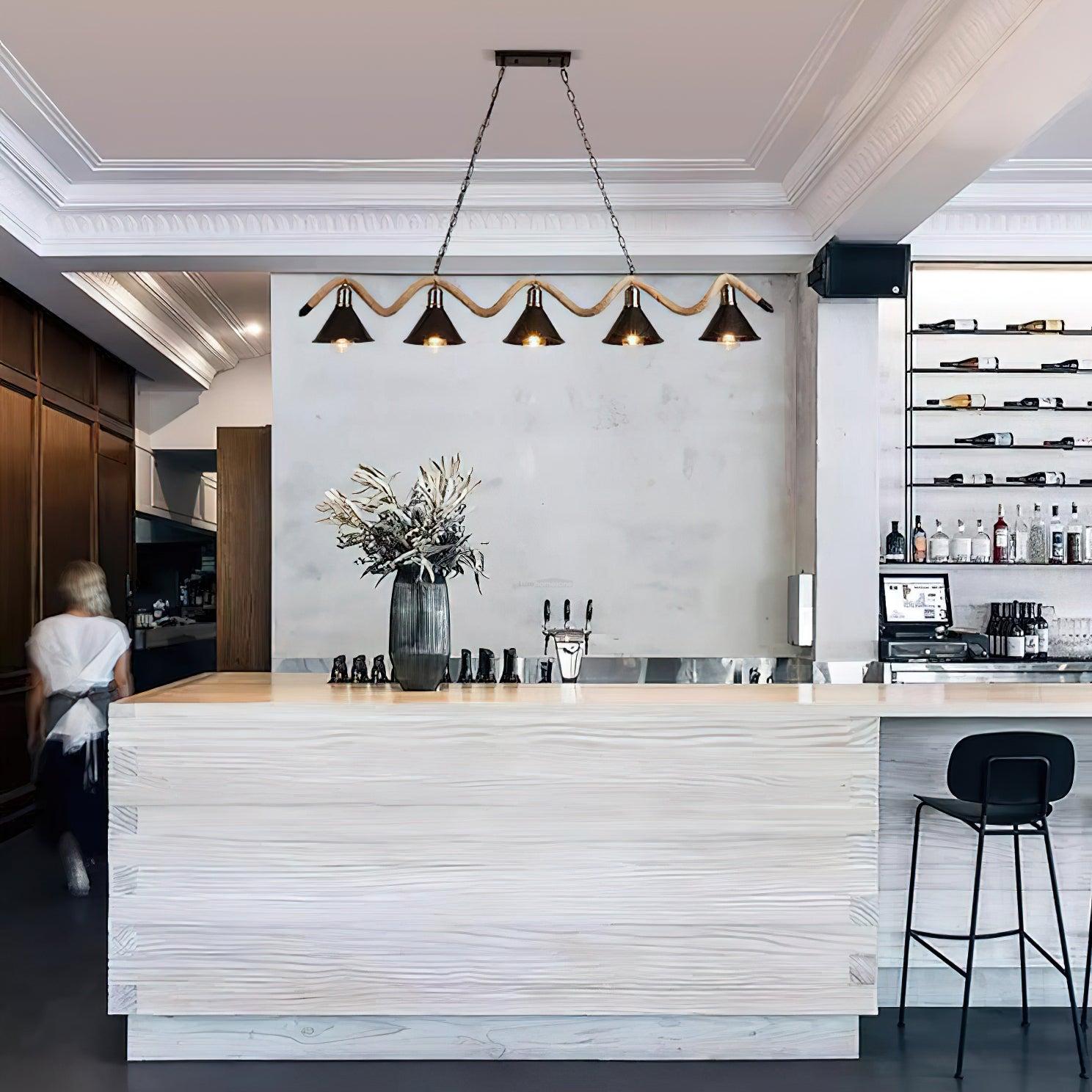 Hemp Rope Industrial Wave Chandelier with 3/5 heads - Luxehomezone