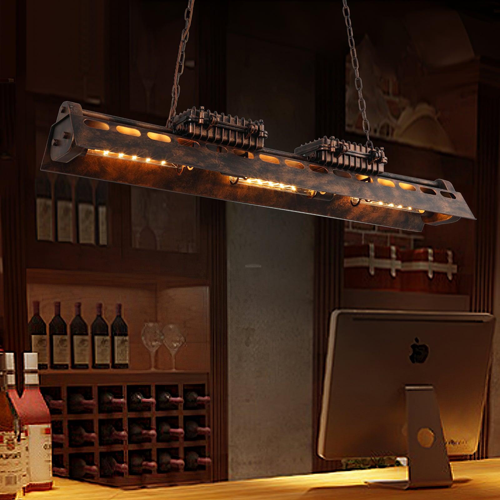 Industrial Steampunk Style Chandelier, Dining Table Lamp, Kitchen Island Lamp - Bar, Bloom, Optimized-1-Luxehomezone