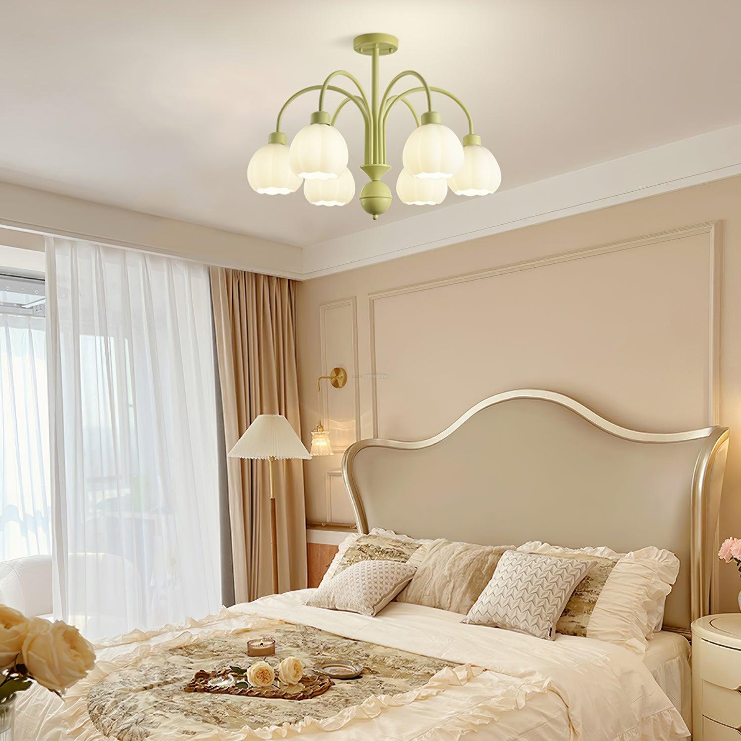 Cream Pumpkin Ball Chandelier with 4/5/6/8 heads - Zahara-1-Luxehomezone