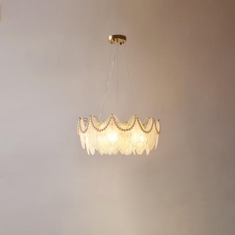 Maple Leaf Type Glass Chandelier - Cylinder-1-Luxehomezone