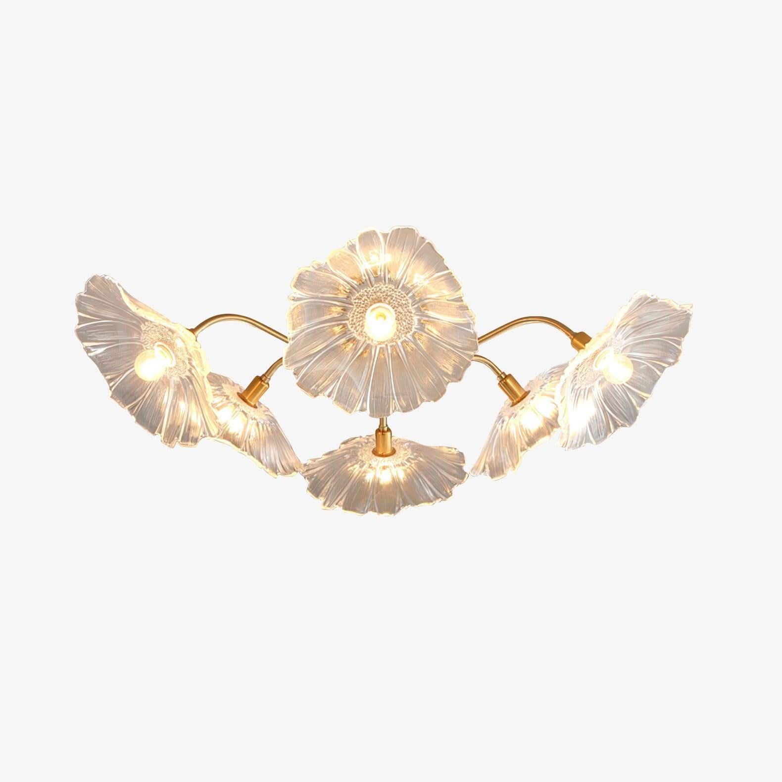 Lotus Leaf Glass Ceiling Lamp ∅ 31.5″/39.4'' - Luxehomezone