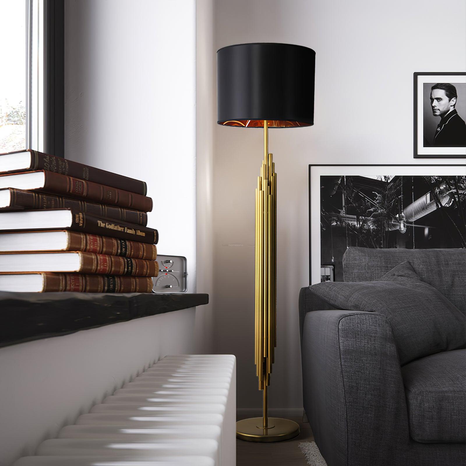 Rubell Floor Light  ∅ 17.7″ - Gold&Black-1-Luxehomezone
