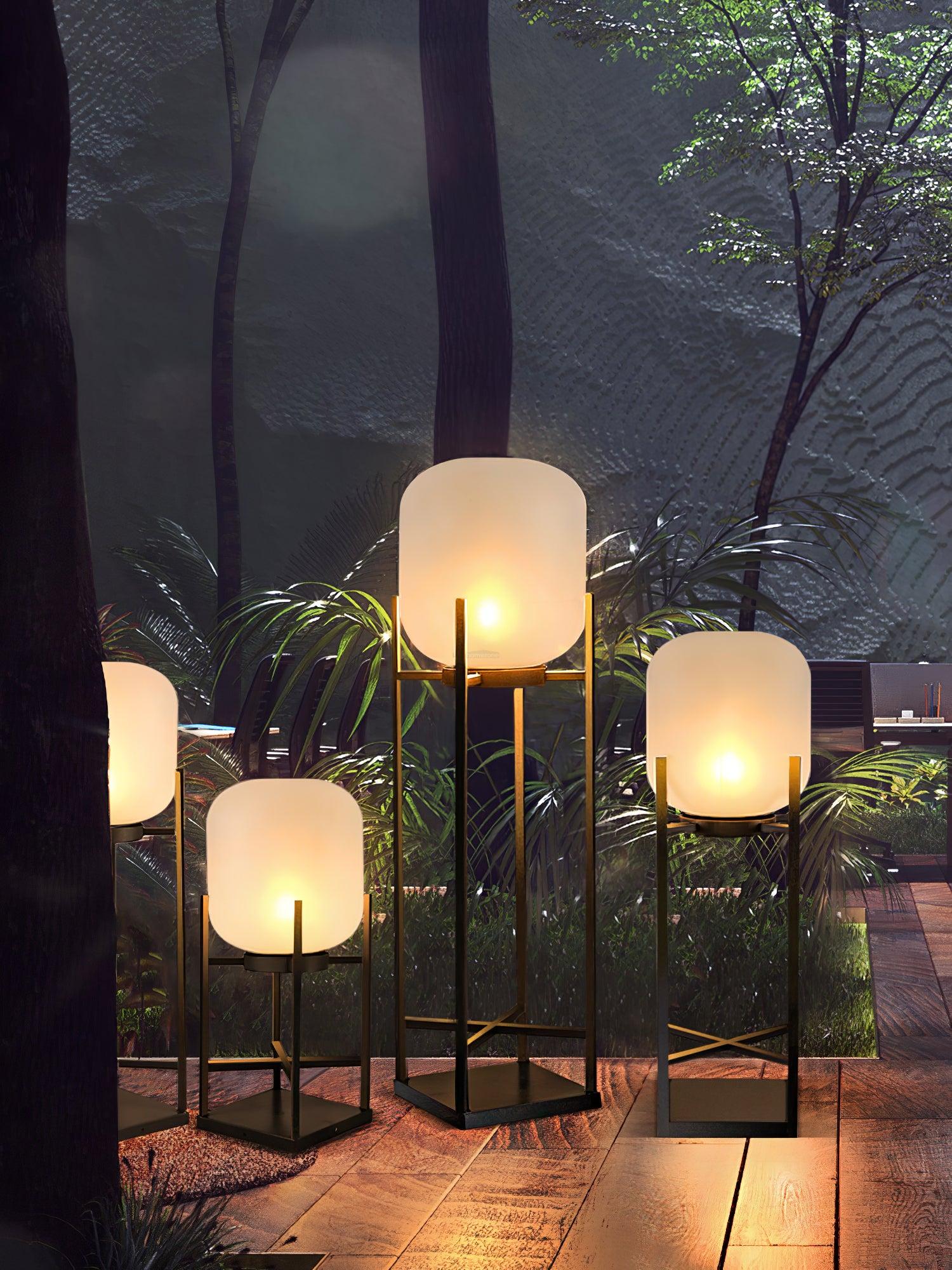 Lantern Solar Floor Lamp for Outdoor - Cube-1-Luxehomezone