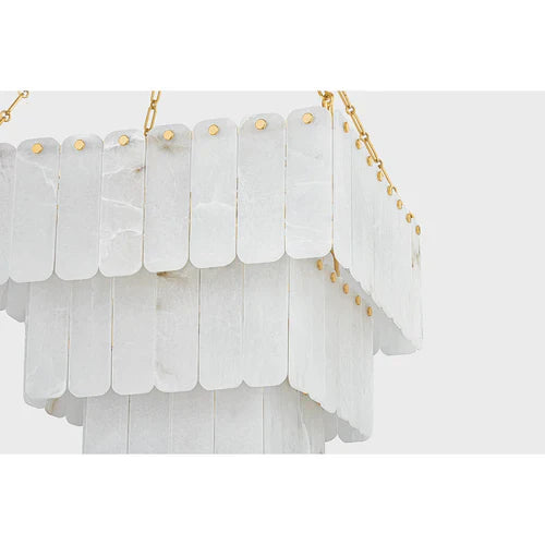 Moissanite Alabaster Square 3-Tier Chandelier