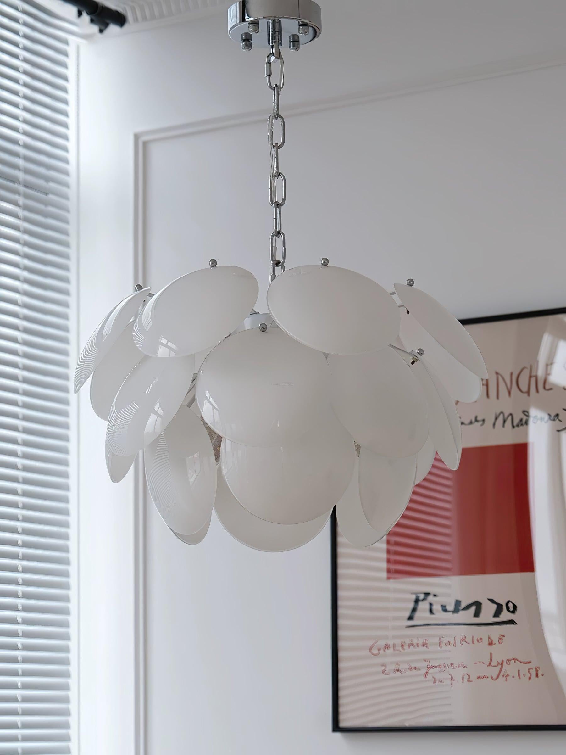 Luminous Petal Glass Round Chandelier - Luxehomezone