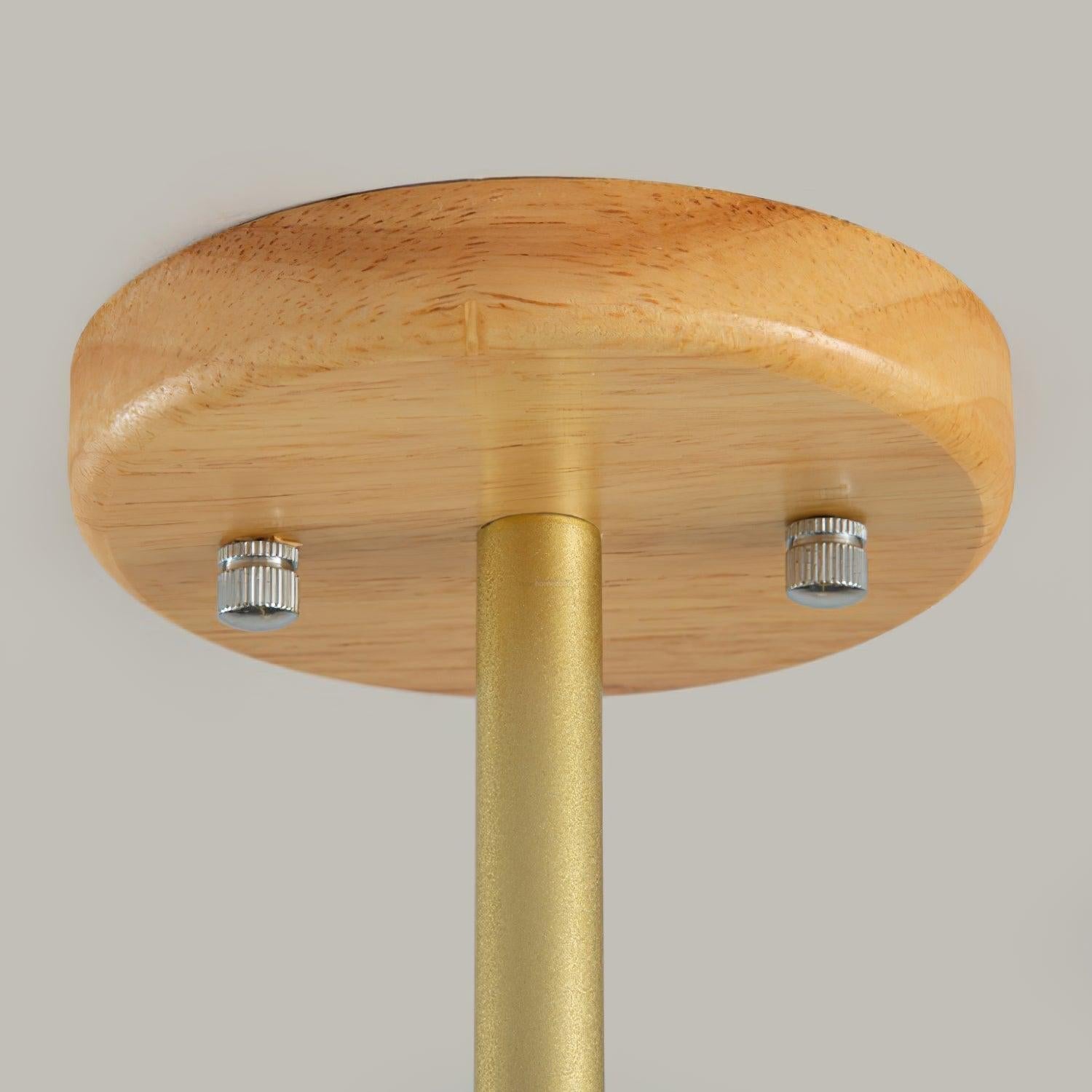 Wood Art Halo Chandelier with 3/5 heads - Wood, Wood Color & Gold-1-Luxehomezone