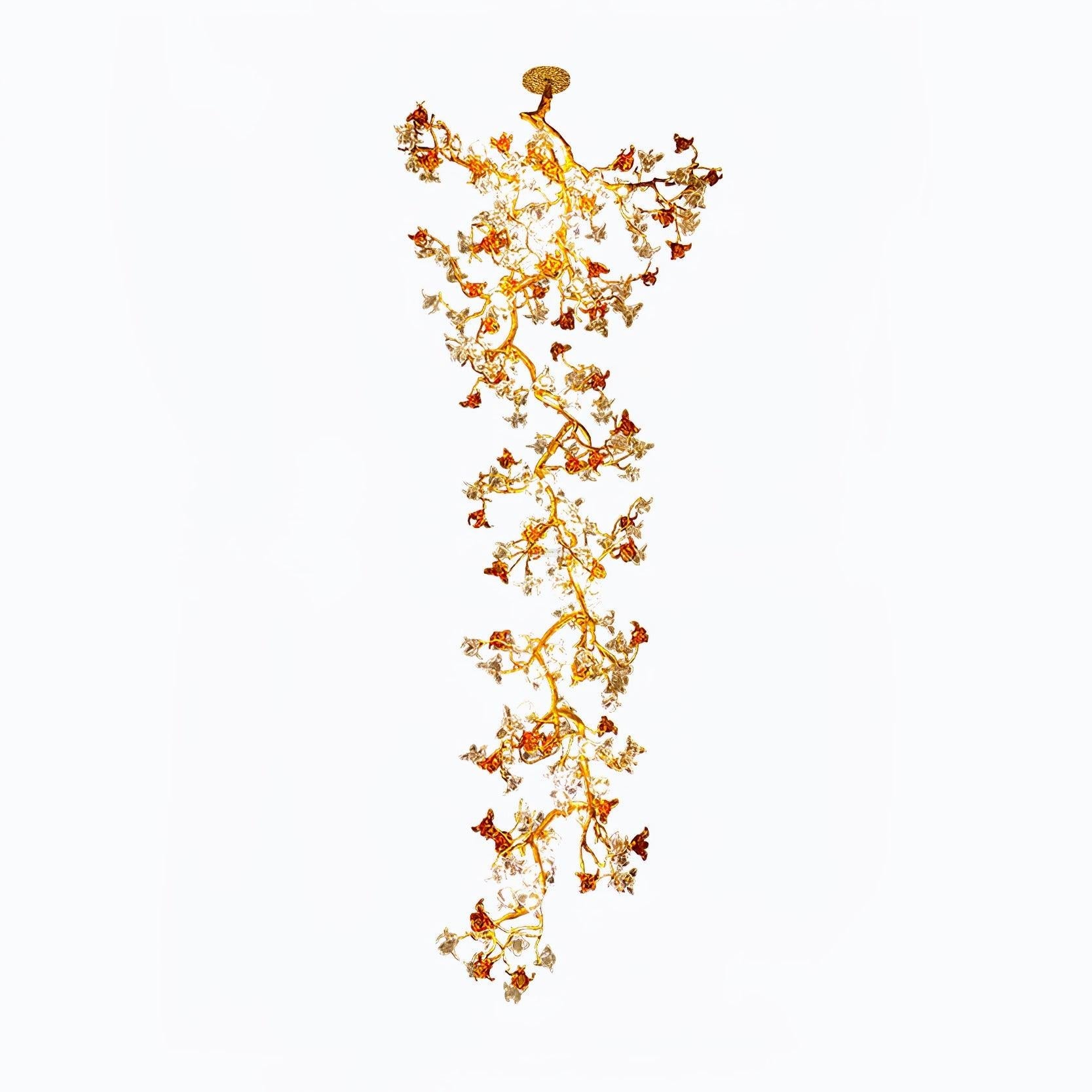 Brass Maple Long Branch Staircase Chandelier - Helia-1-Luxehomezone