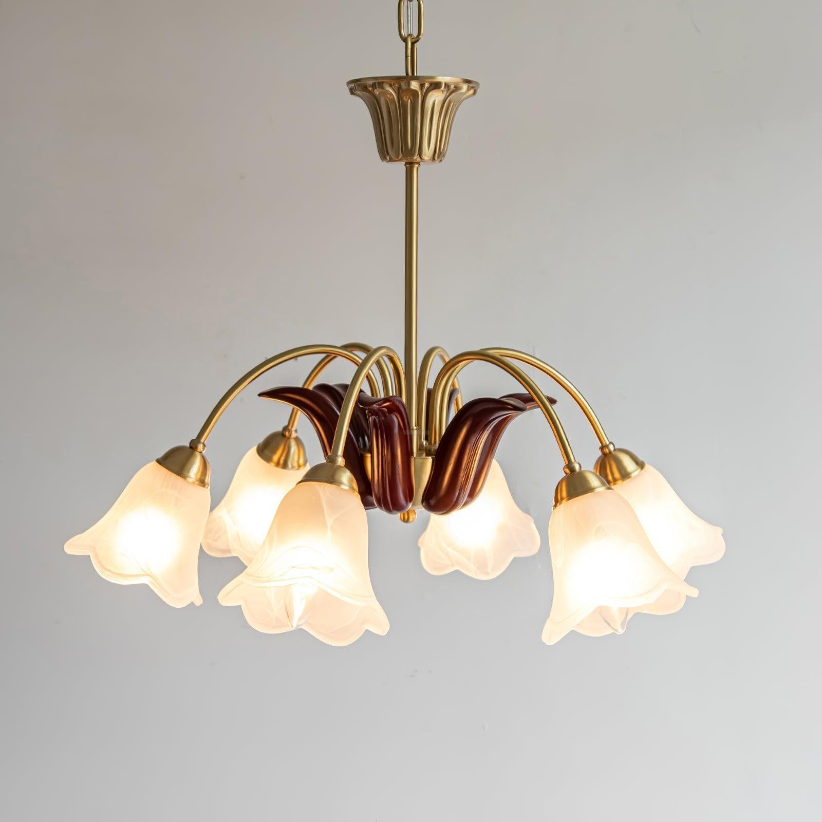 Brass Pastoral Flower Chandelier with 6/8/10 heads - Zahara-1-Luxehomezone