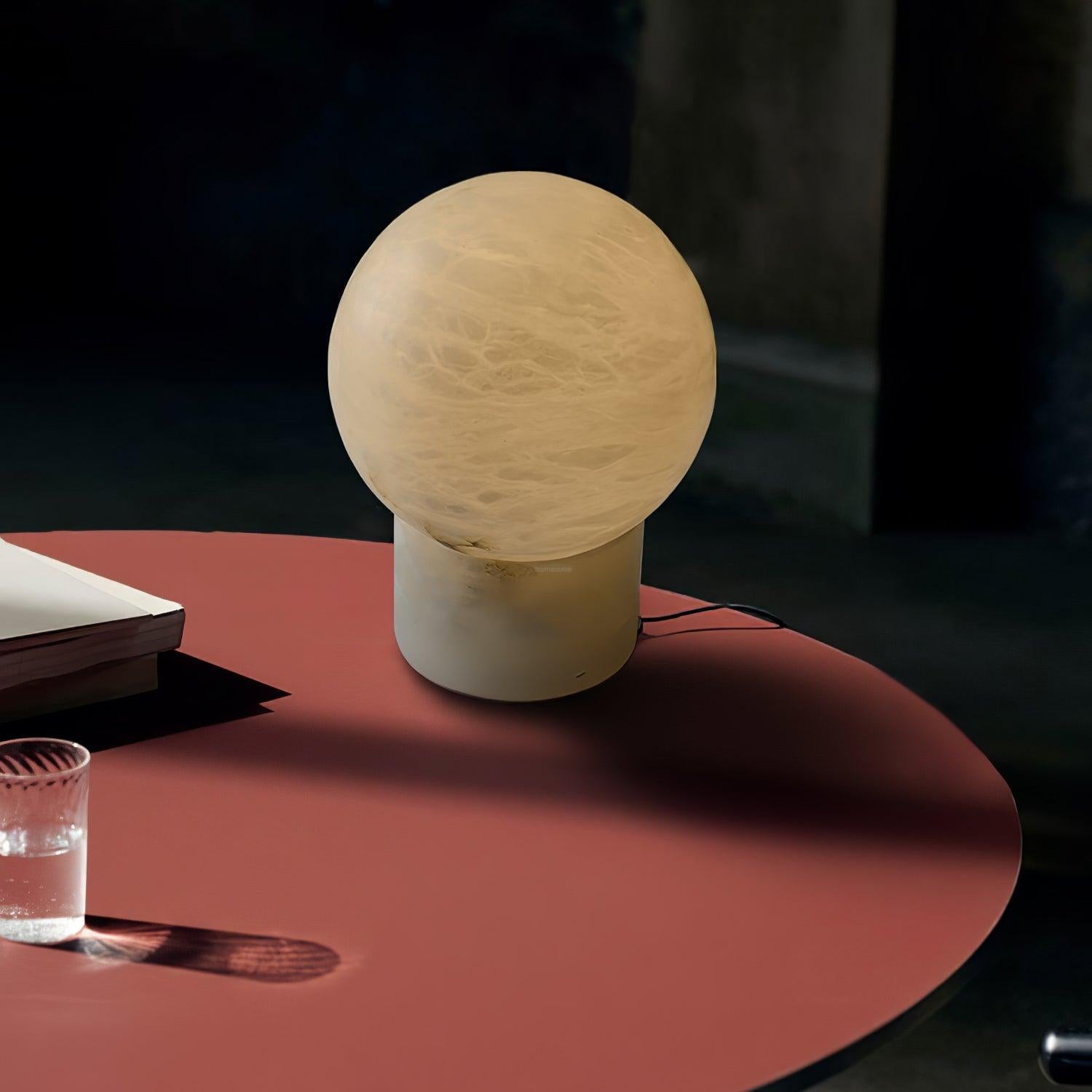 Marble Ball Table Lamp - Alabaster-1-Luxehomezone