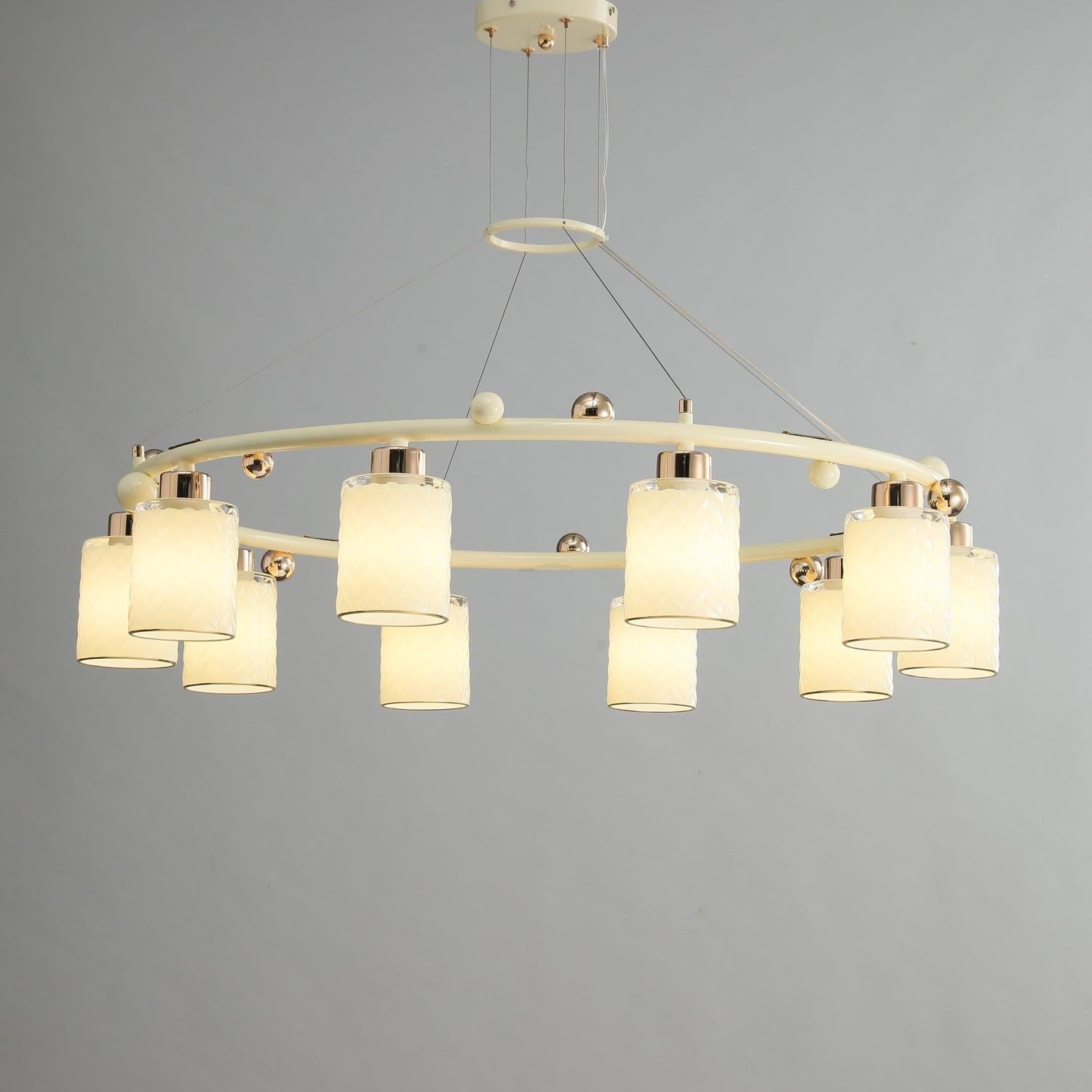 Round Glass Cup Chandelier - Cylinder-1-Luxehomezone