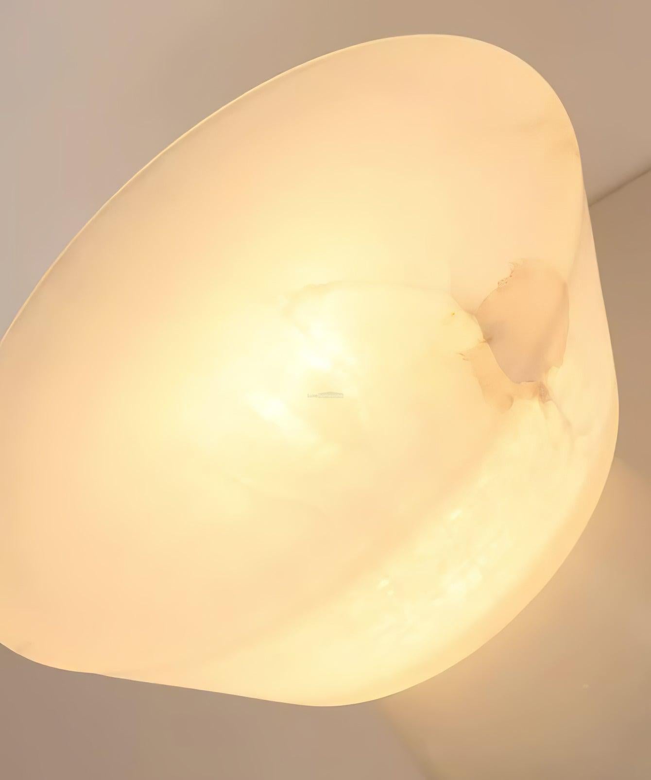 Beta Marble Round Table Lamp - Alabaster-1-Luxehomezone