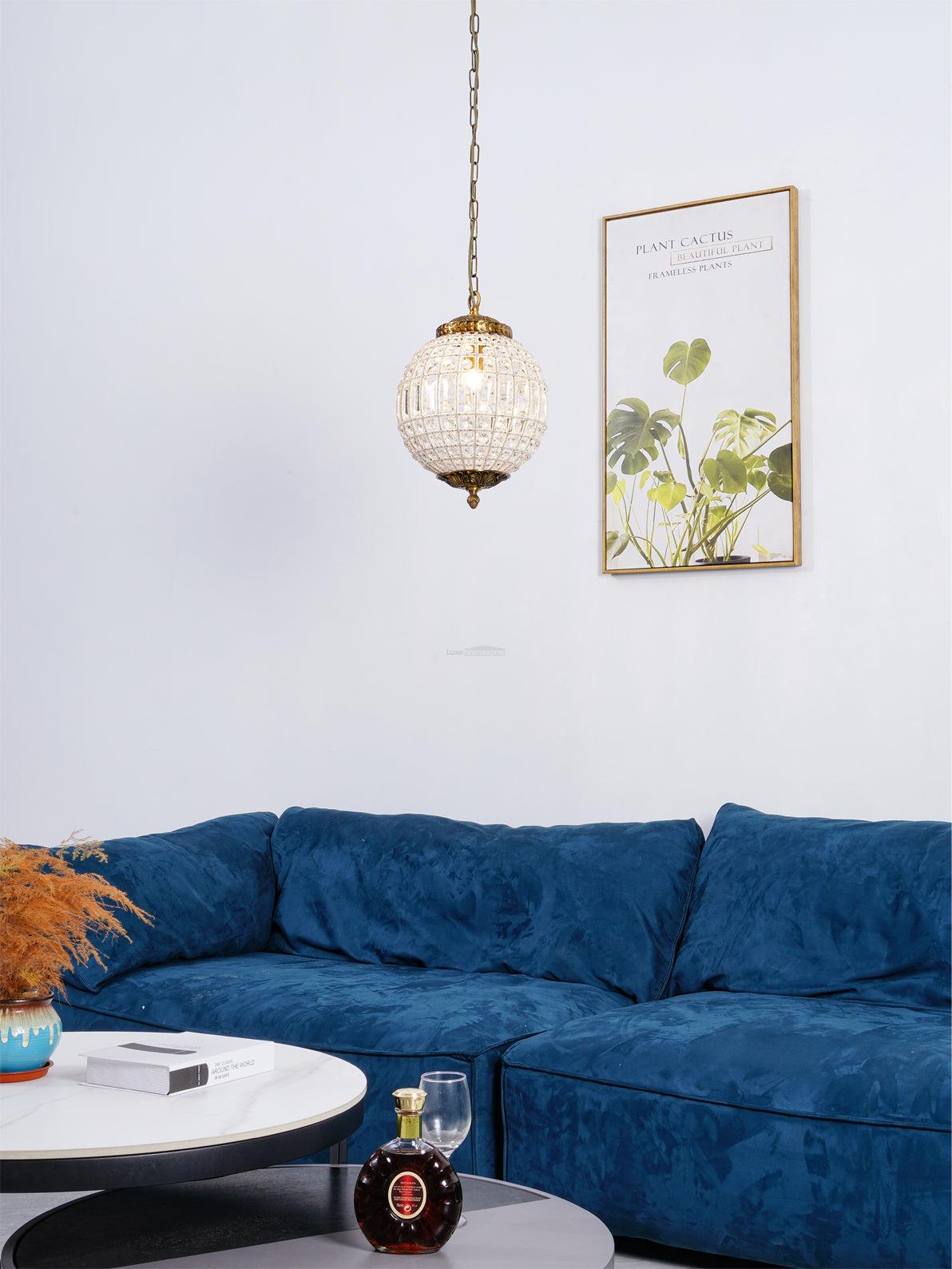 Traditional Globe Chandelier - Classic, Crystals-1-Luxehomezone