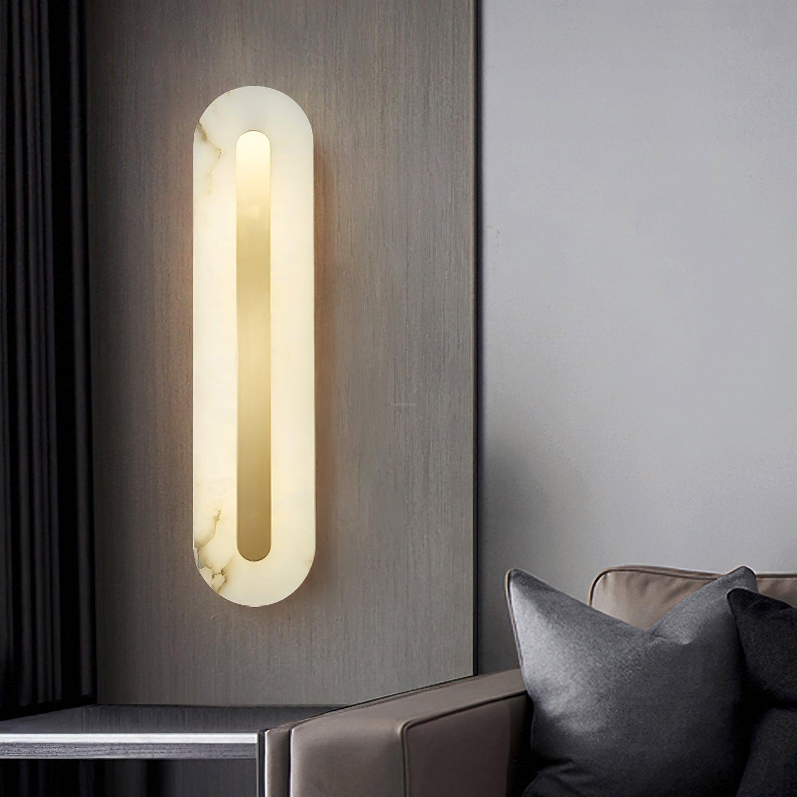 Alabaster Rounded Wall Sconce - Alabaster, Alabaster Wall Lamp-1-Luxehomezone